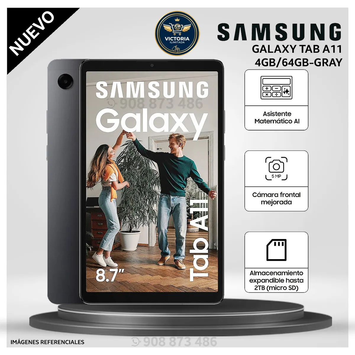 SAMSUNG - Tablet Samsung Galaxy TAB A11 4GB 64GB SSD 8.7 - SM-X133 - GRAY