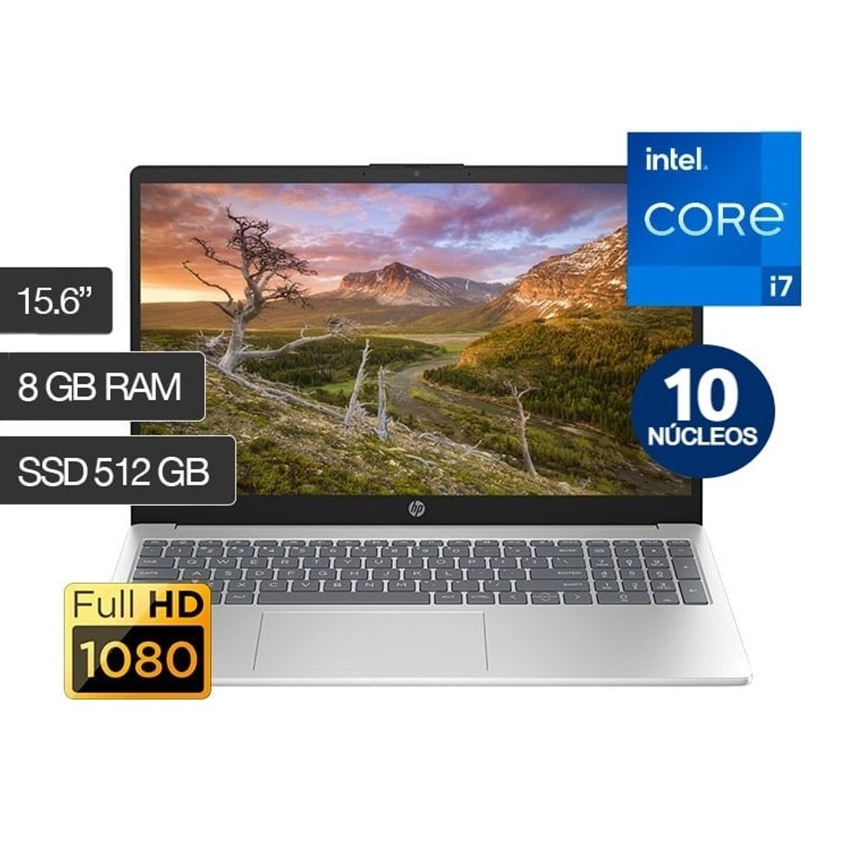 HP - LAPTOP HP 15-FD0008LA INTEL CORE I7 13AVA GEN 10 NÚCLEOS 8GB 512GB 15.6" FHD WINDOWS 11