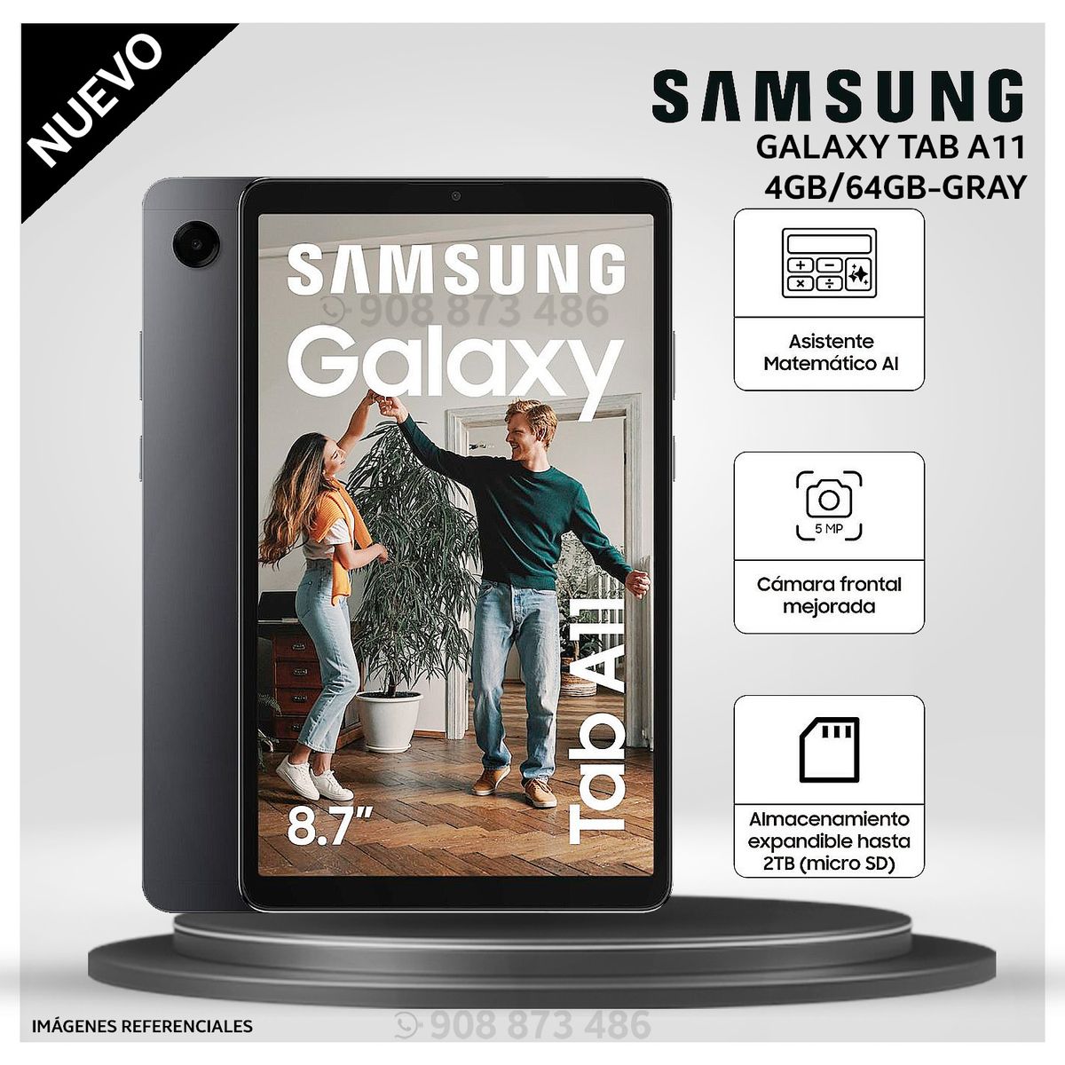 SAMSUNG - Tablet Samsung Galaxy TAB A11 4GB 64GB SSD 8.7 - SM-X133 - GRAY