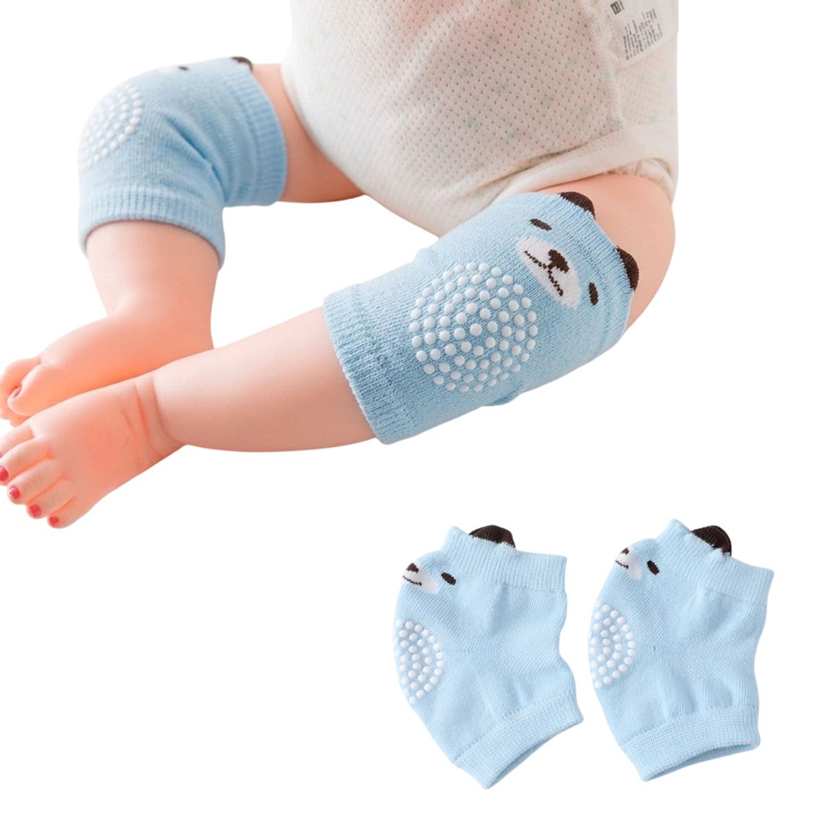 GENERICO - Protector de rodilla celeste perrito para Bebe rodillera