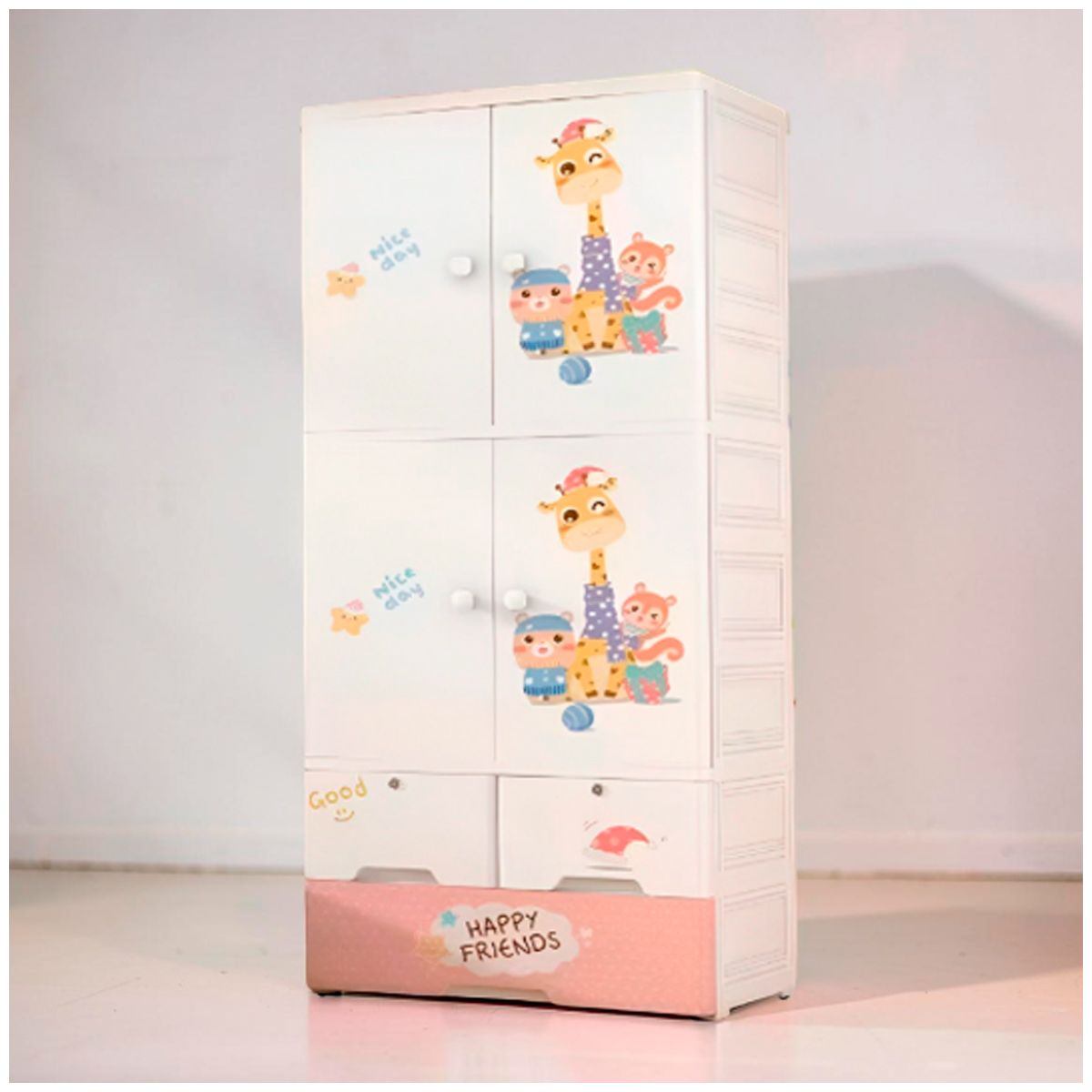 GENERICO - Ropero de 2 Cuerpos Plegable Blanco Diseño Jirafa de 178 cm