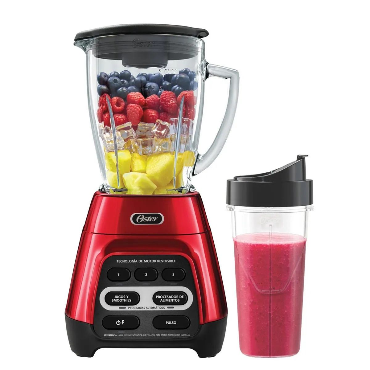 OSTER - Licuadora OSTER con Motor Reversible 1.5L Rojo + Blender BLSTPYG1310RBG-053