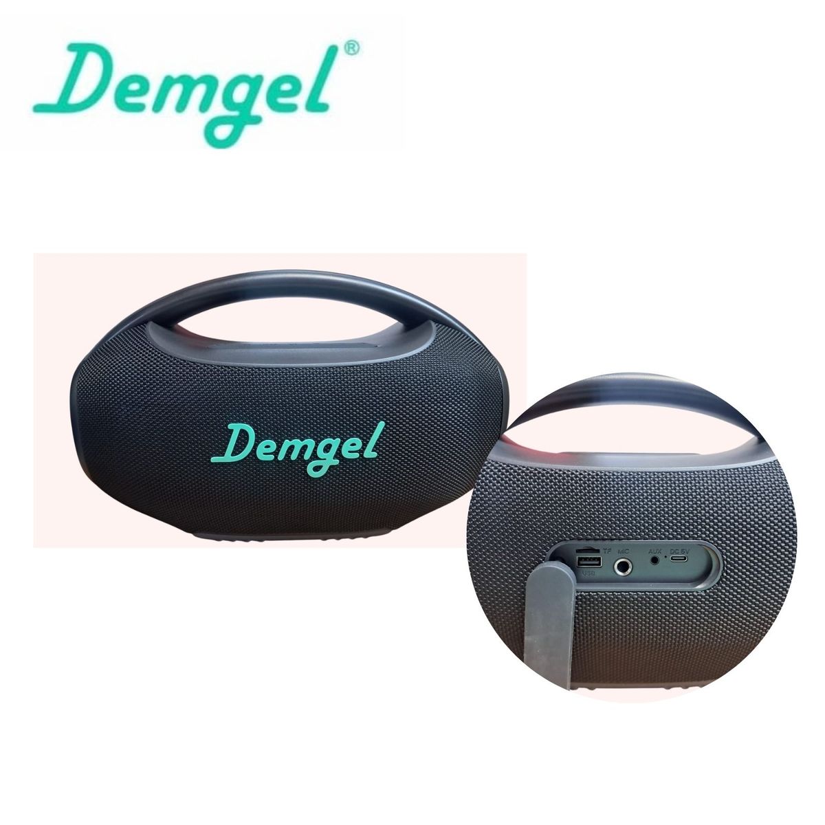 OEM - Parlante Demgel Portatil Inalambrico 60 Watts RMS 4 Horas Negro BT/USB/RGB/TWS 2000mAh D-P8009 2026