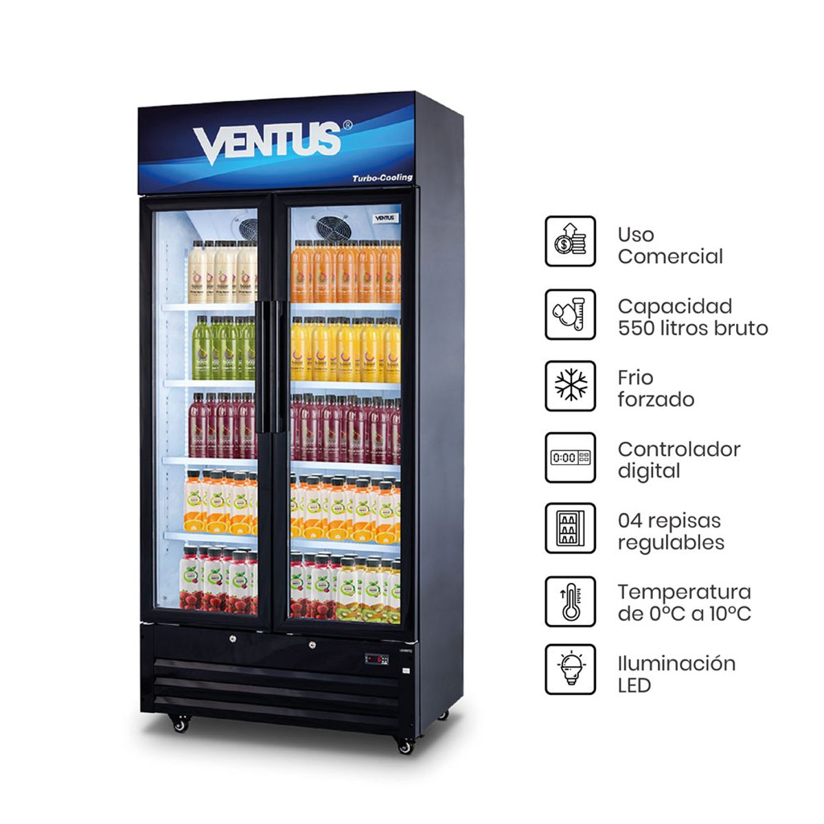 VENTUS - Visicooler de 2 Puertas de 550Lt LG-550TC - VENTUS