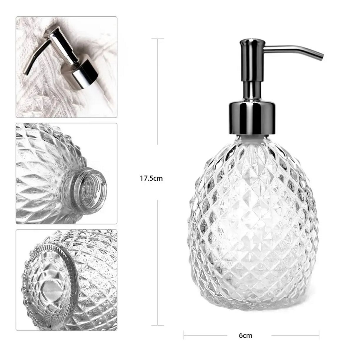 GENERICO - set de 2 Dispensador de jabon Frasco de vidrio 400ml