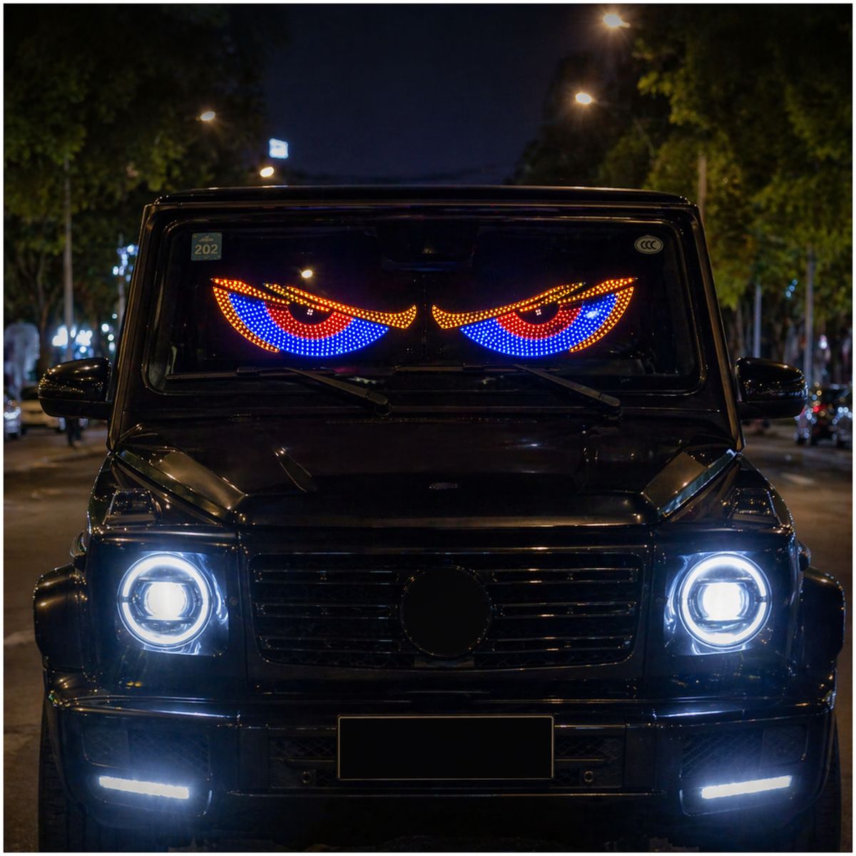 JET - Pantalla Luz Led Ojos De Diablo Auto Camioneta 2Pcs