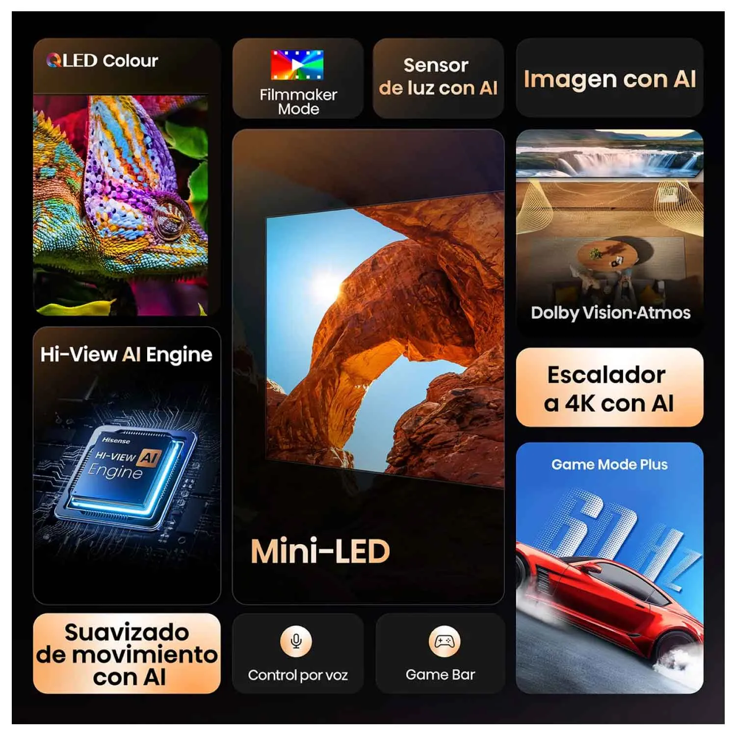 Televisor Hisense 55 ULED MiniLED 4K 55U6Qv Smart Tv 7