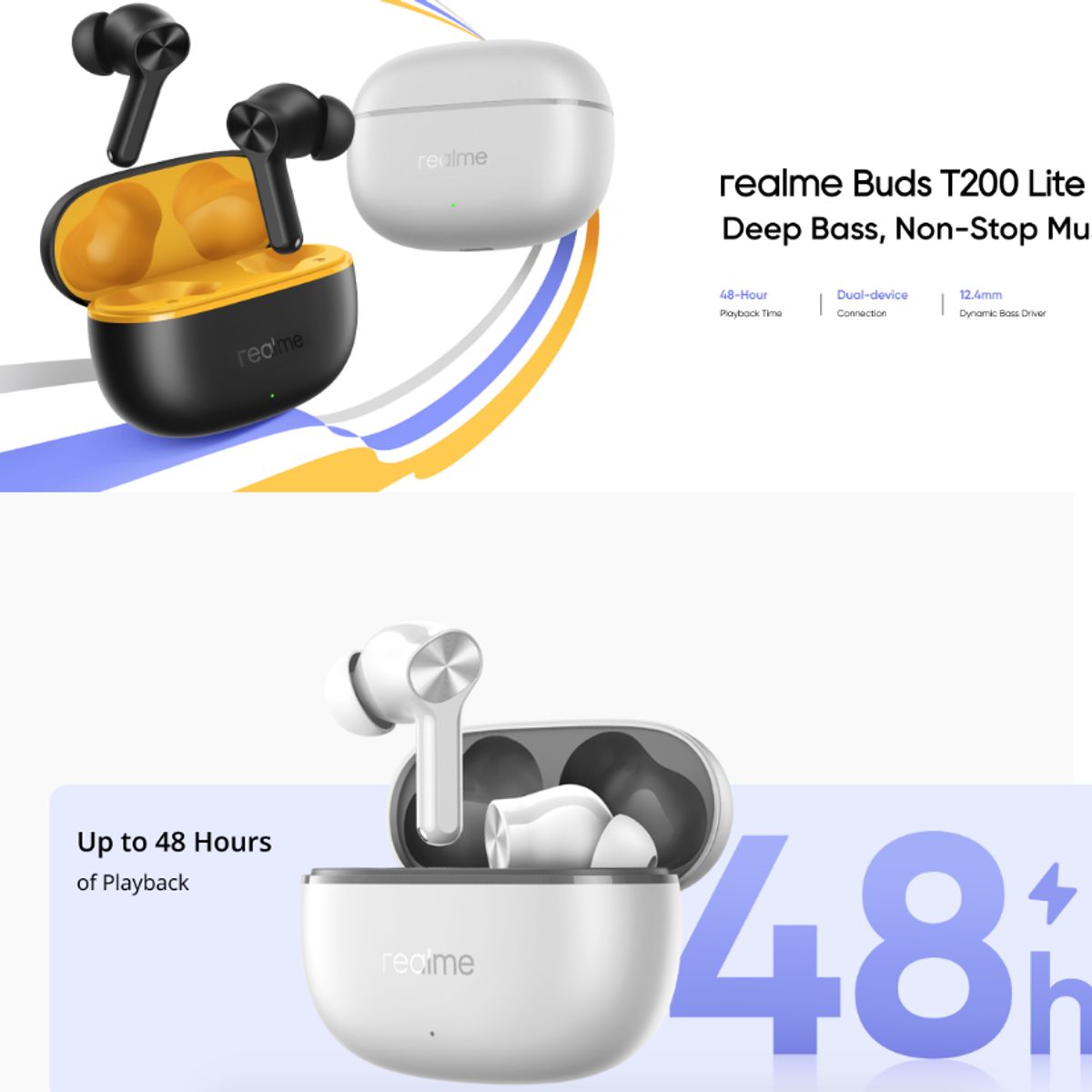 REALME - Audífonos Realme Buds T200 Lite V.B 5.4 IPX4 Silver