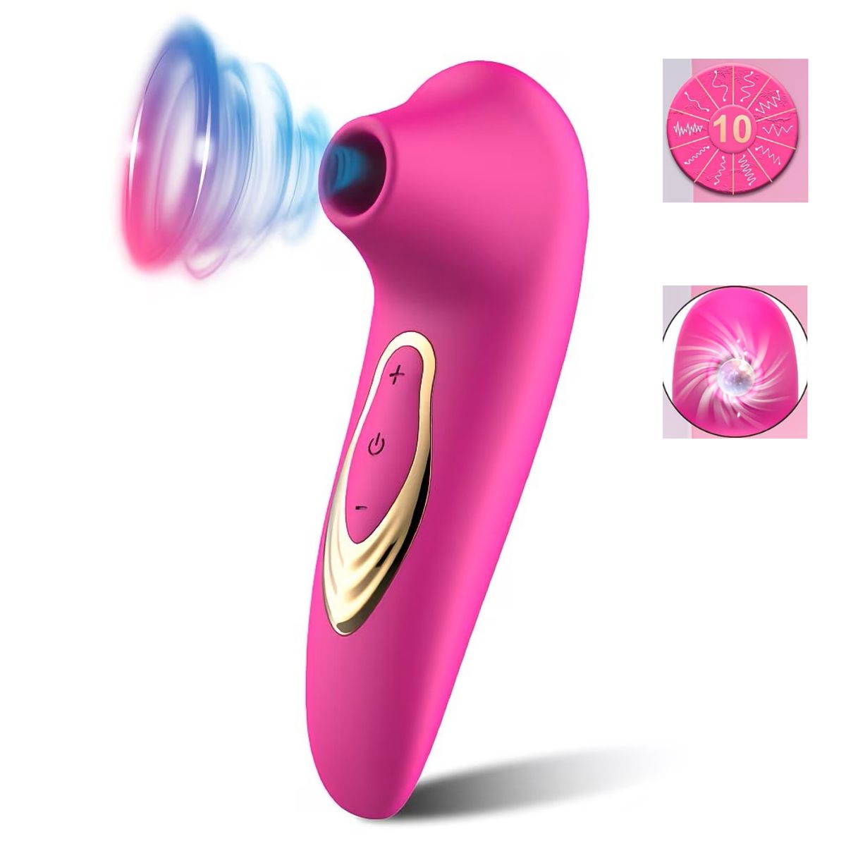 GENERICO - Vibrador Sexual Succión Recargable con 5 Modos Silicona ABS, Estimulador Compacto Impermeable