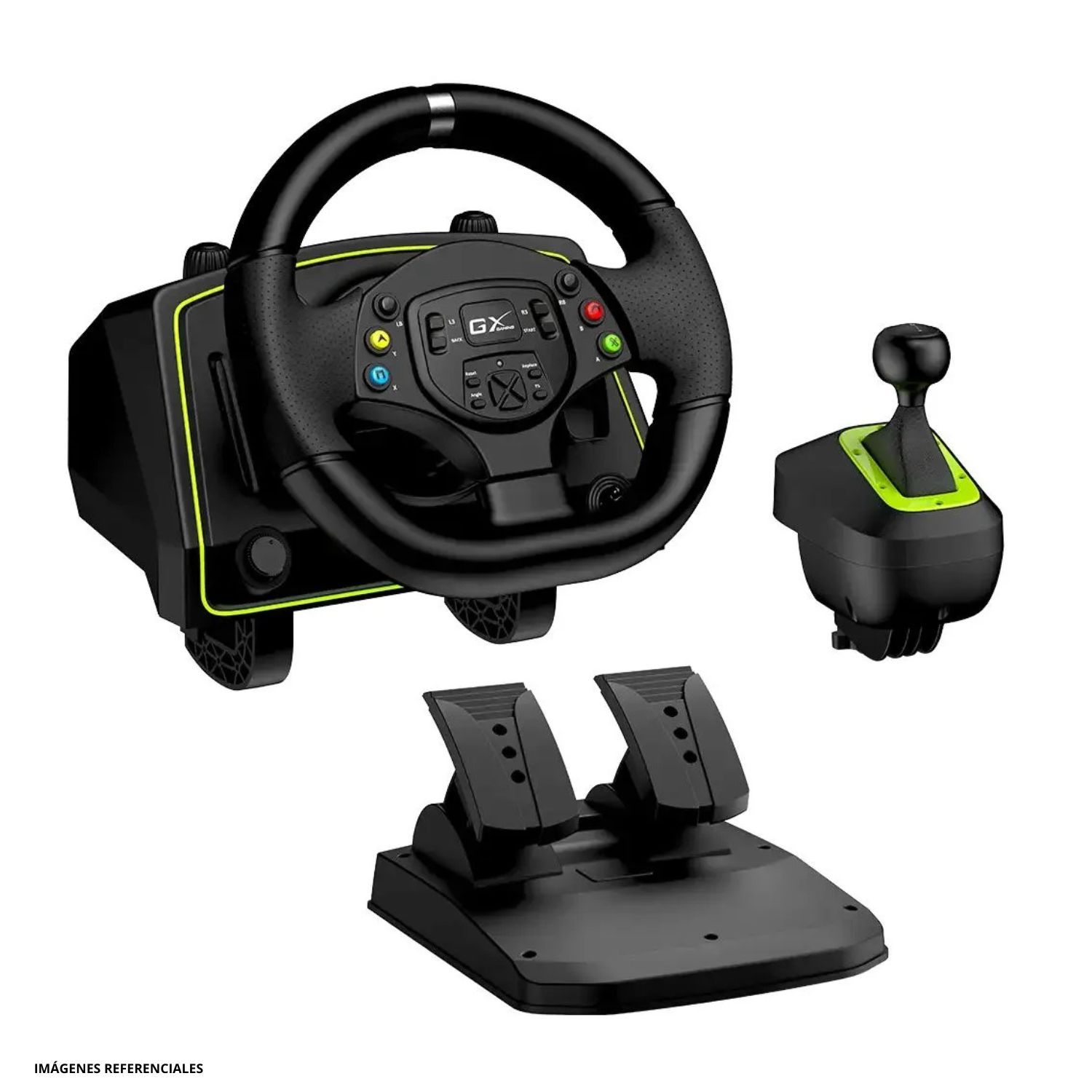 Set Volante Gaming SpeedMaster X2 con Pedales y Cambios para PC PS4 Xbox Switch 4