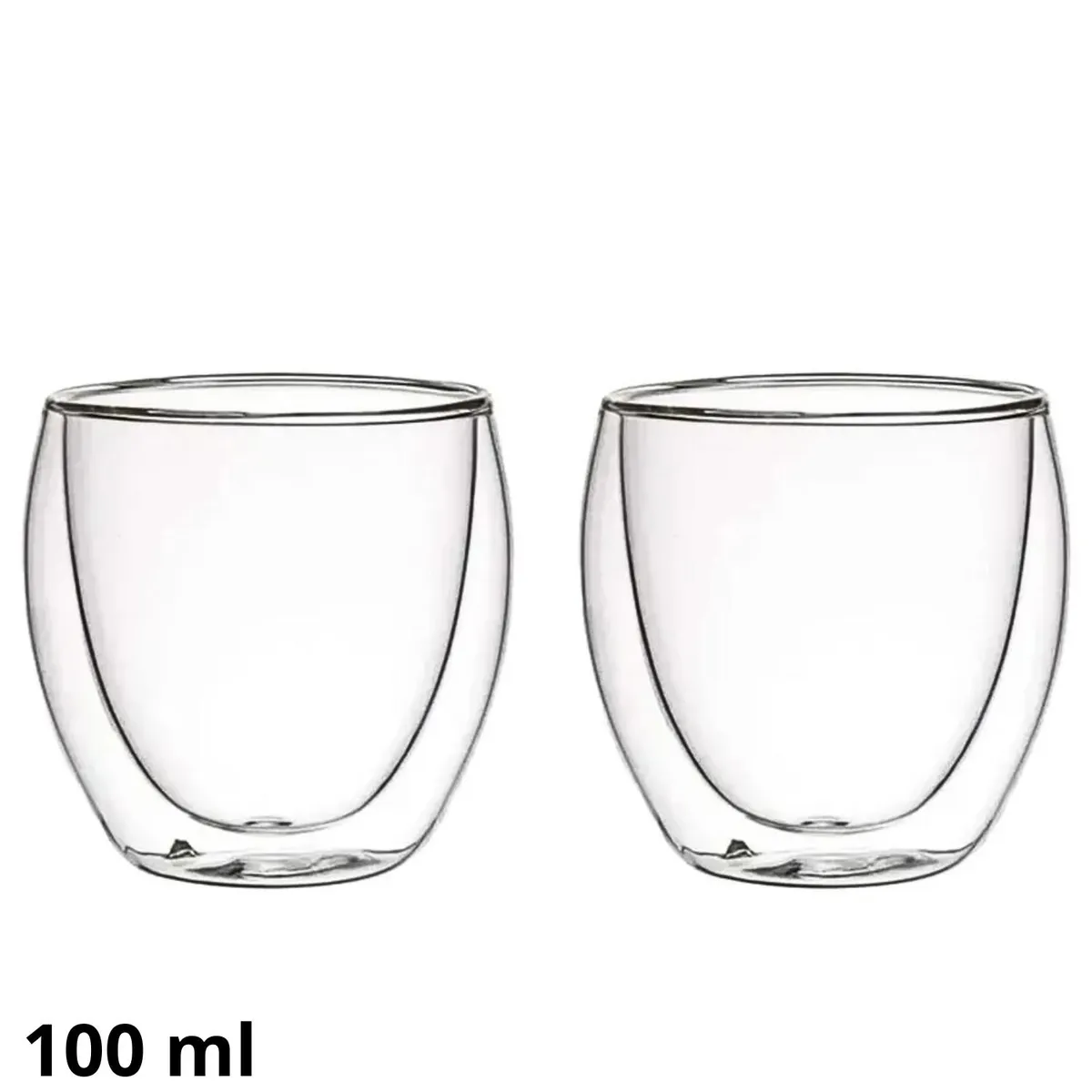 Ichimatsu - Set de Vasos para Café Espresso Doble Pared 100 ml - 3 Onzas 2 Piezas