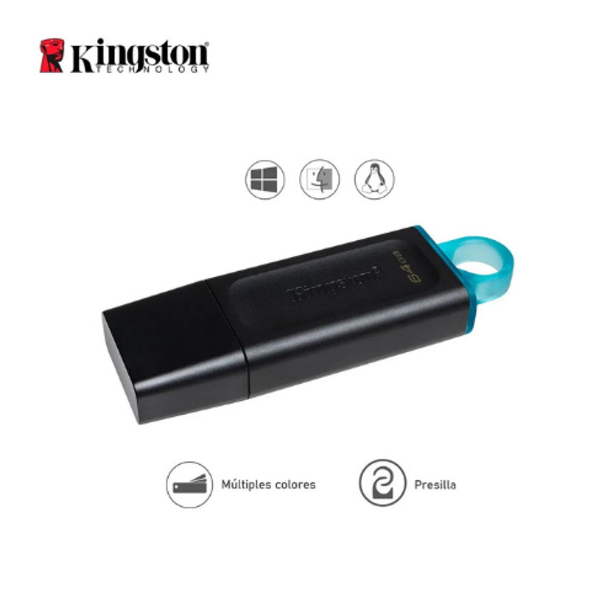 KINGSTON - Memoria USB 64GB Kingston DataTraveler Exodia USB 3.2 Gen 1