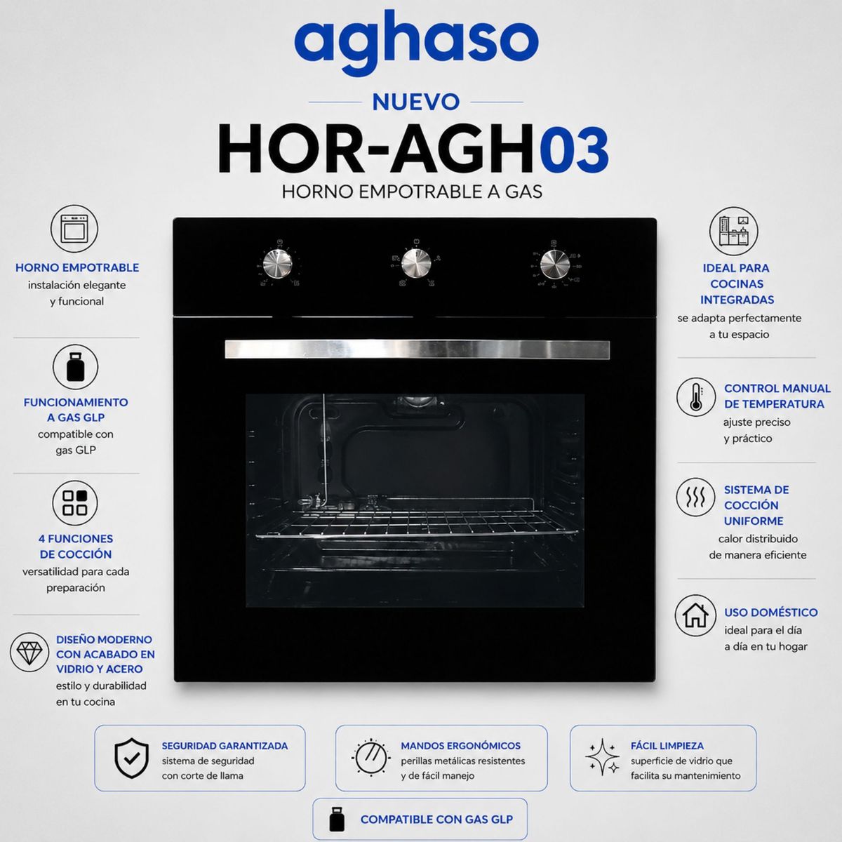 AGHASO - Horno Empotrable GLP AGHASO AGH03