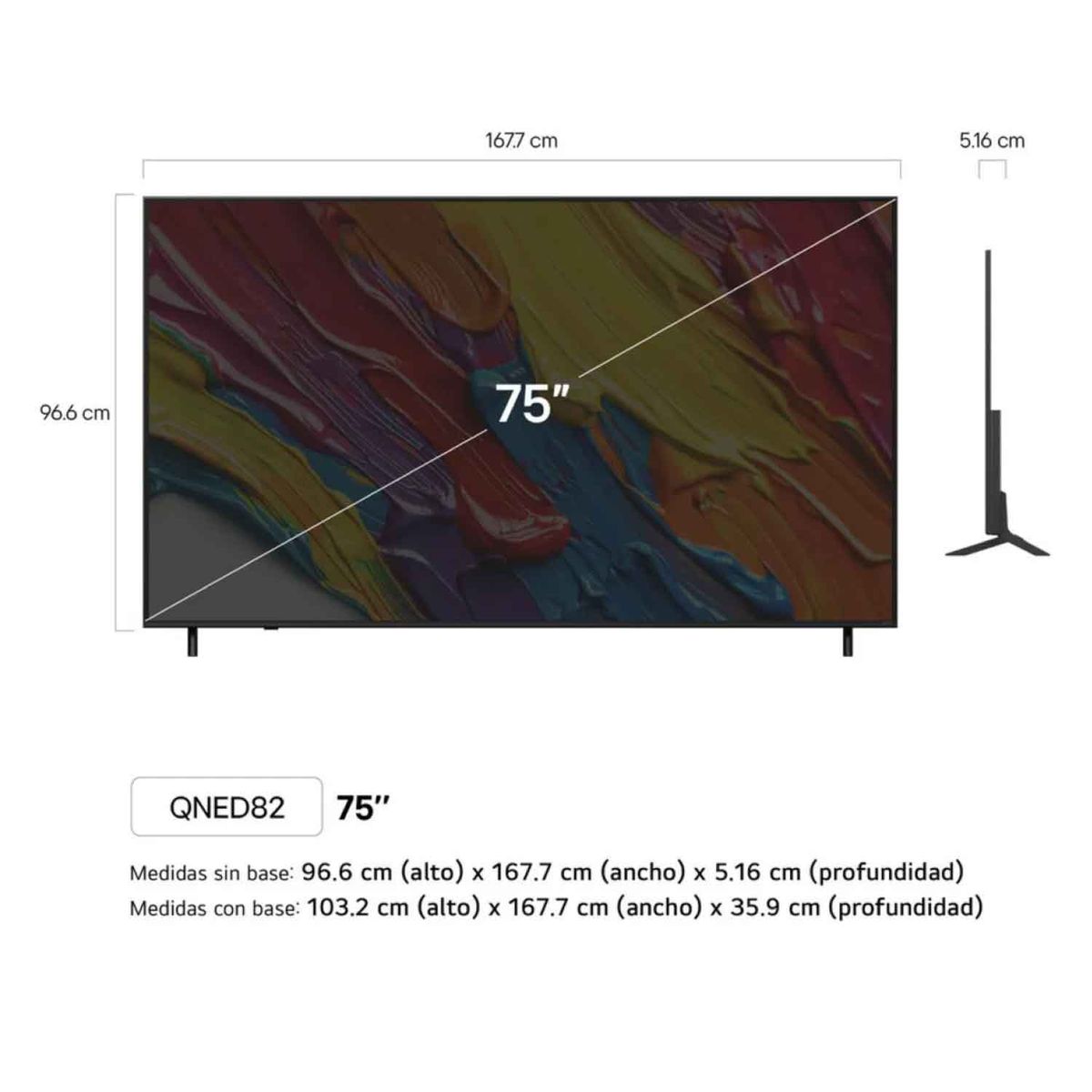 LG - Televisor LG 75 QNED 4k ThinQ AI 75QNED82ASA Smart TV