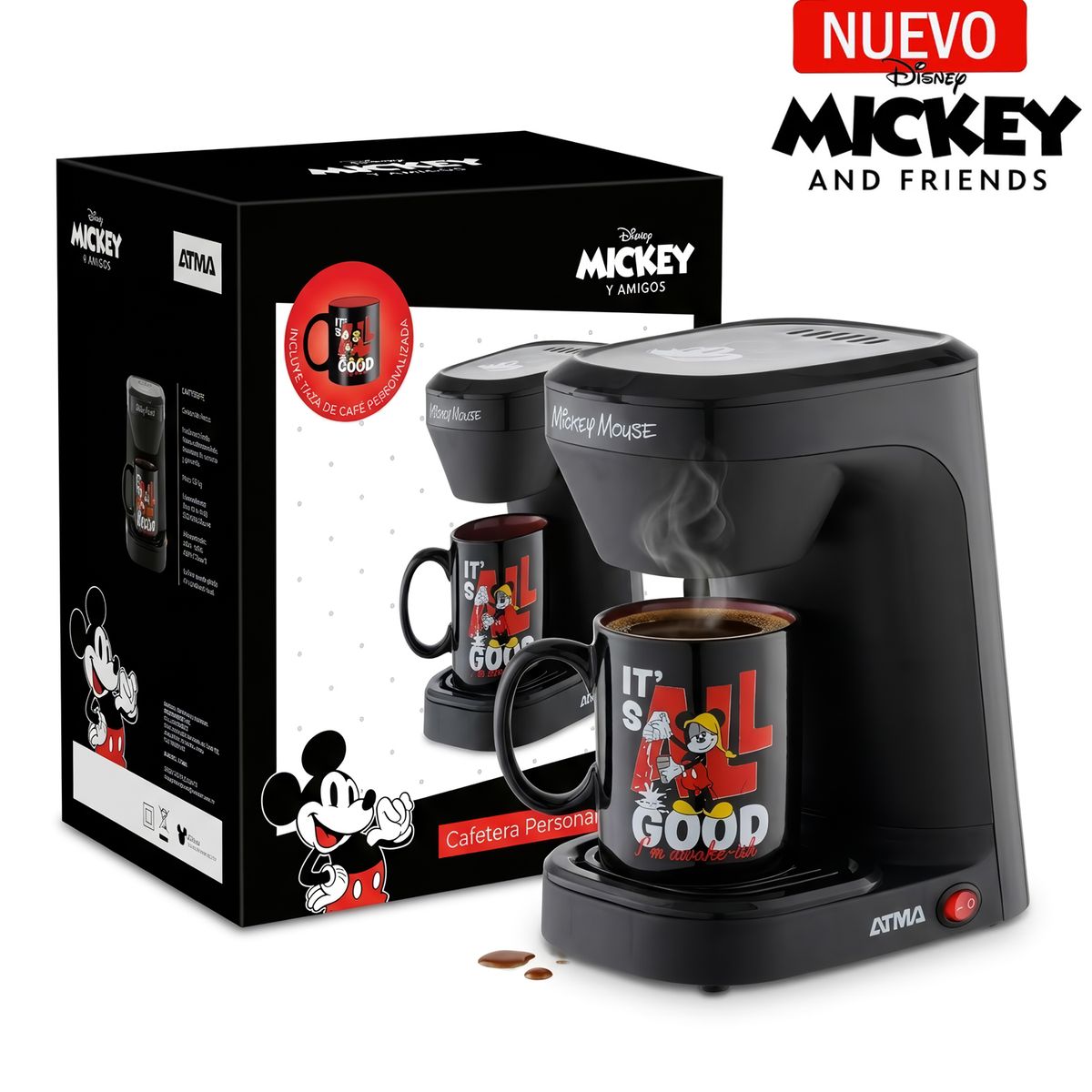 ATMA - Cafetera Eléctrica Atma Disney Con Taza De Mickey