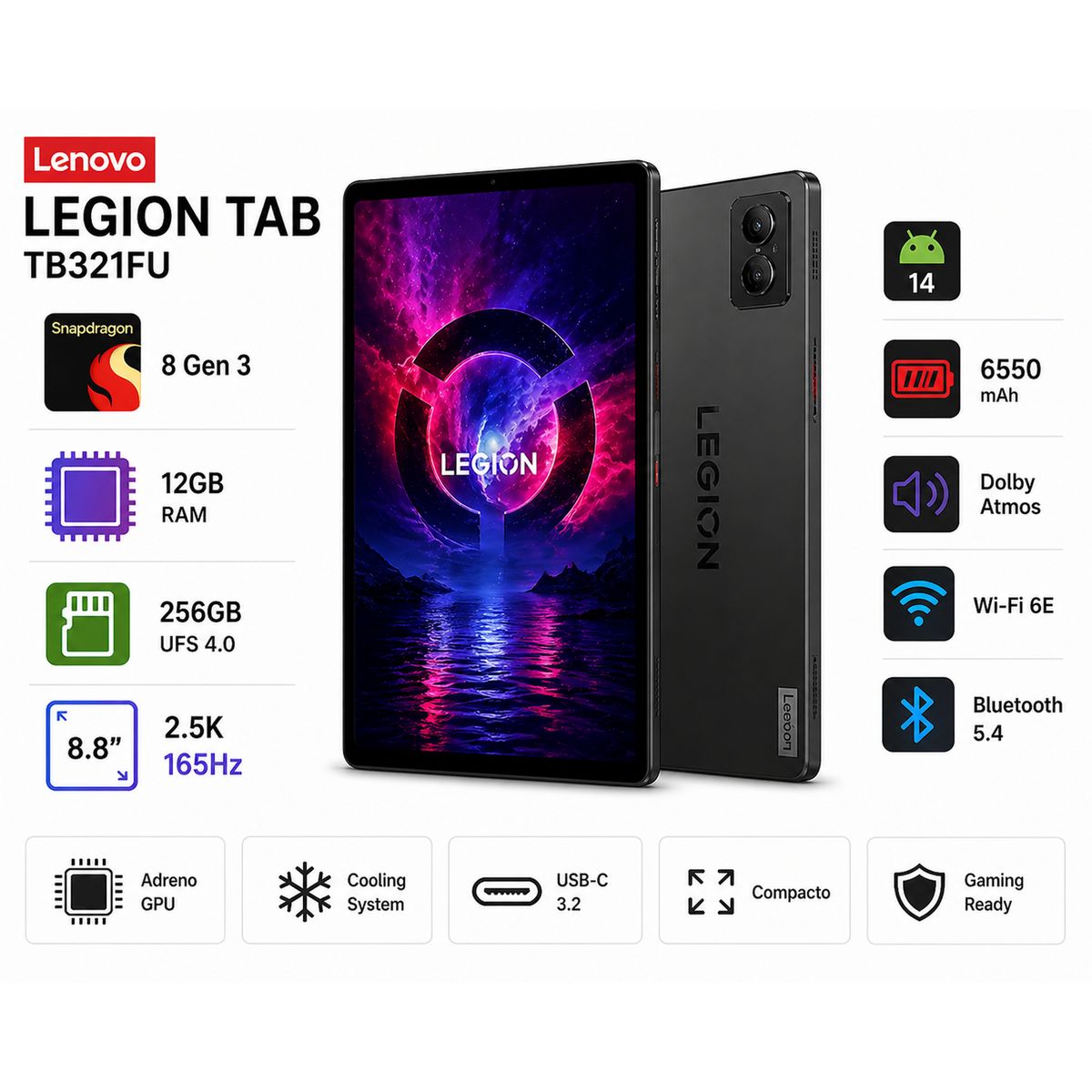 LENOVO - Tablet Lenovo Tab M10 3ra Gen 10.1″ 4GB RAM 64GB WiFi Android ZAEF0044PE
