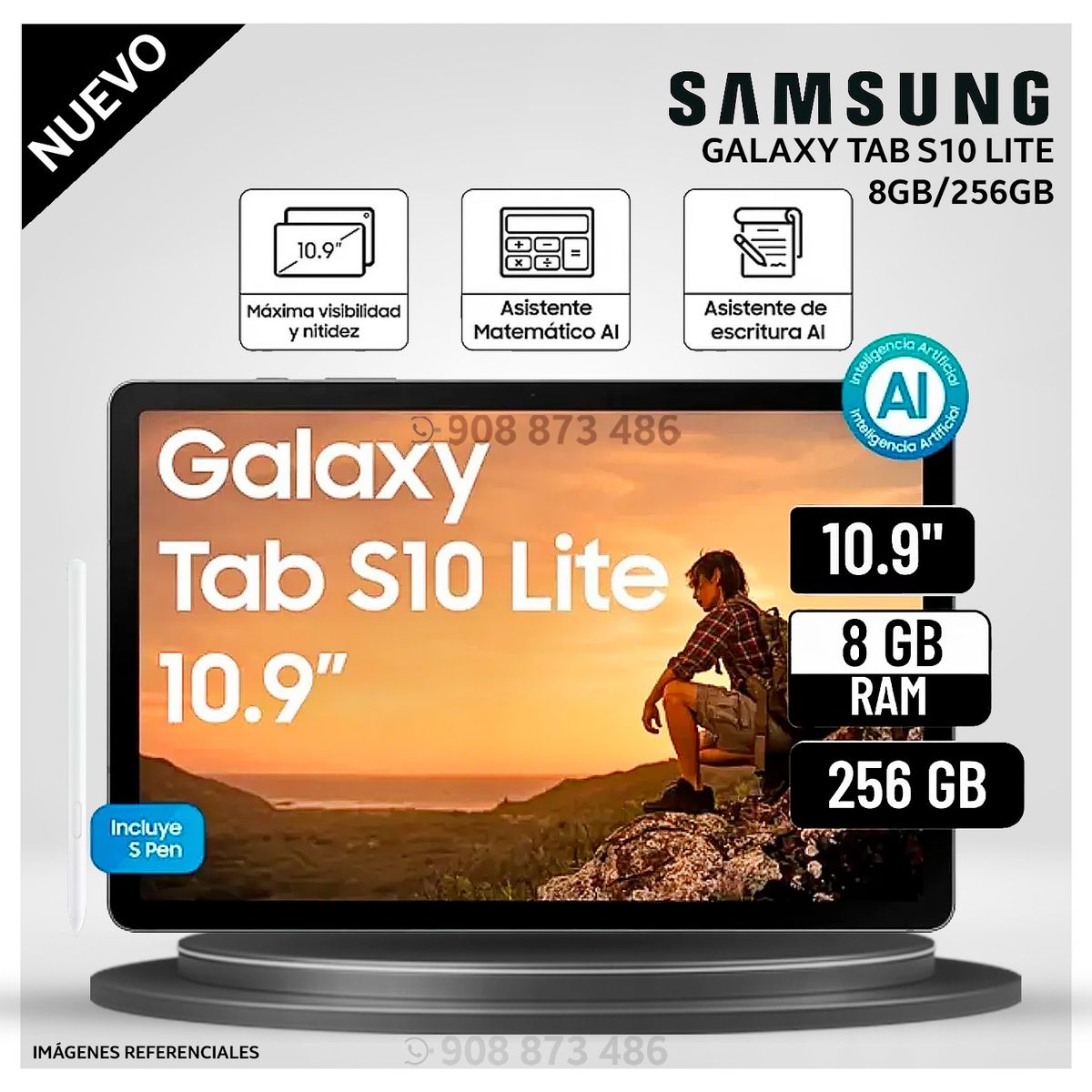 SAMSUNG - Tablet Samsung Galaxy Tab S10 Lite 10.9"  8GB 256GB + S Pen - Gray - Modelo Nuevo