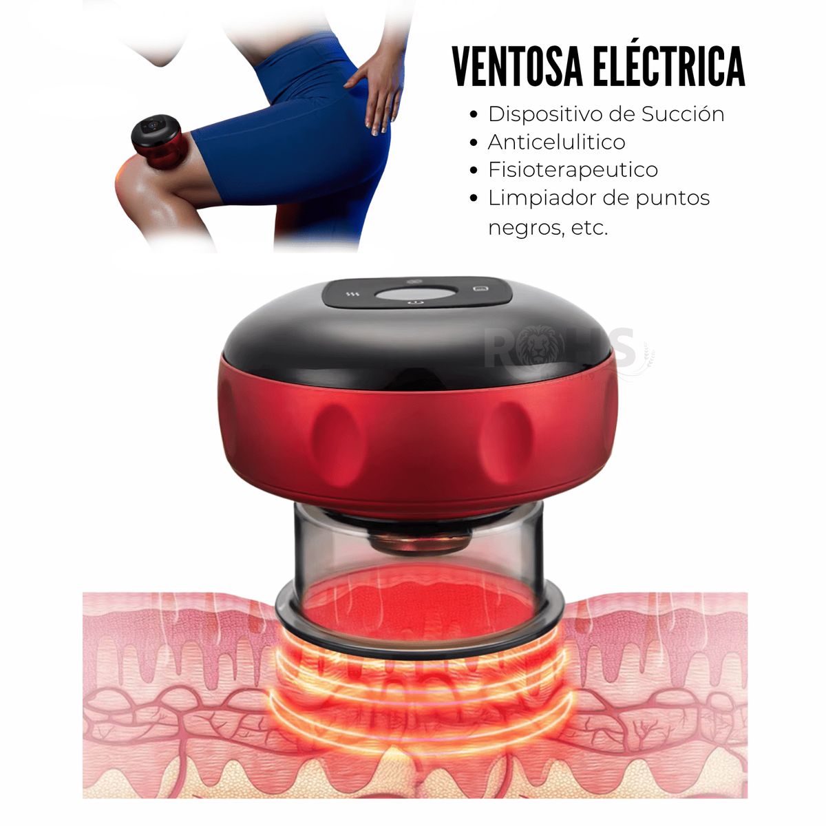 ROHS - Ventosa de Cuerpo Recargable Fisioterapeutico