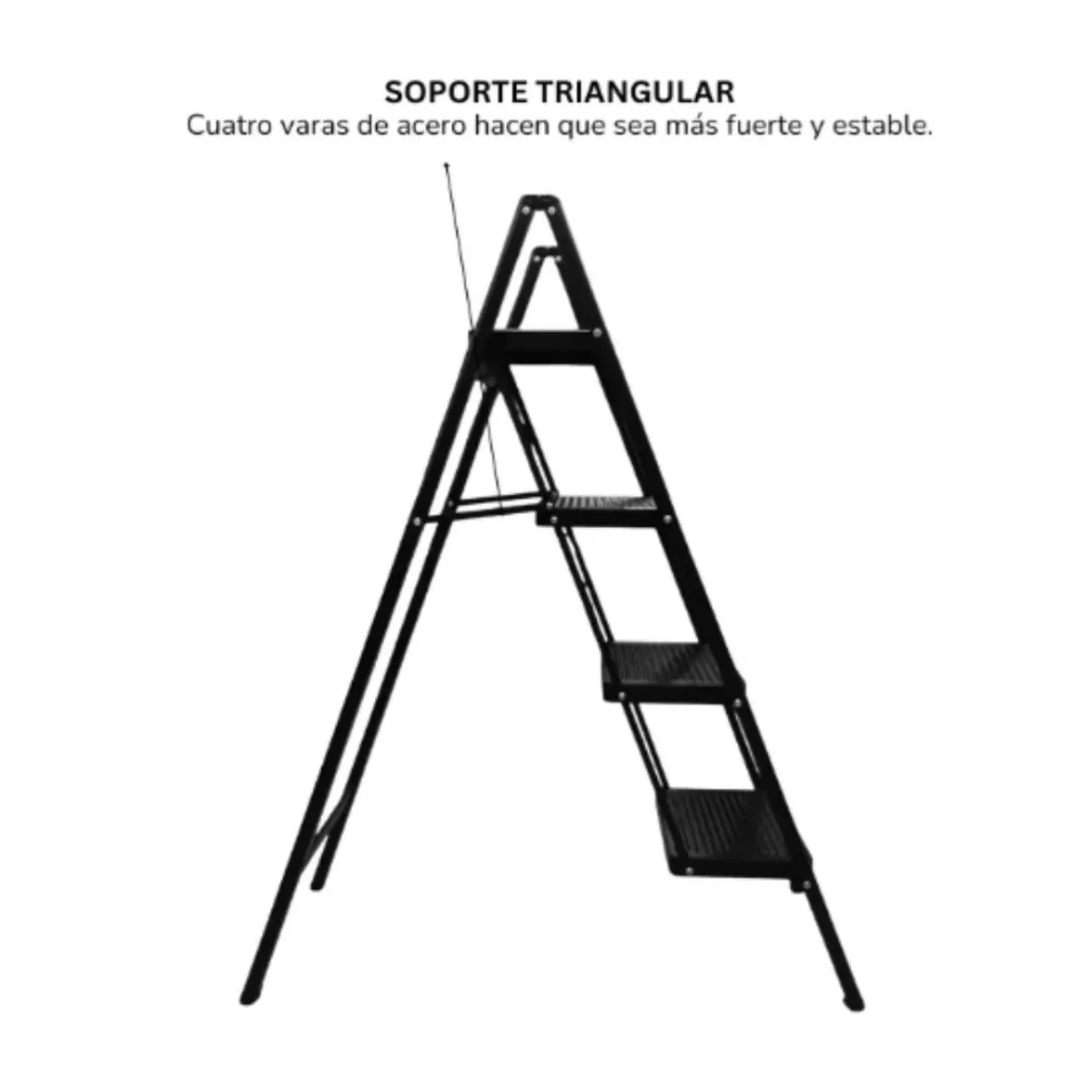 GENERICO - Escalera Metálica Plegable Portátil Multifuncional de 4 Pisos