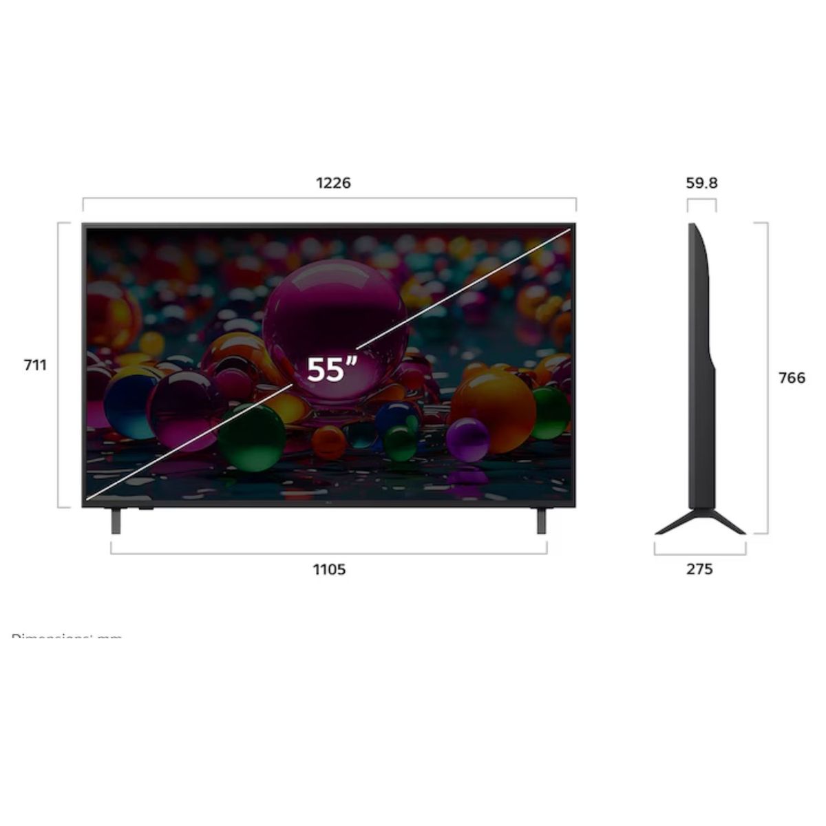 LG - Televisor LG 55 LED UHD 4K Smart TV ThinQ AI 55UA8050PSA + Magic Remote