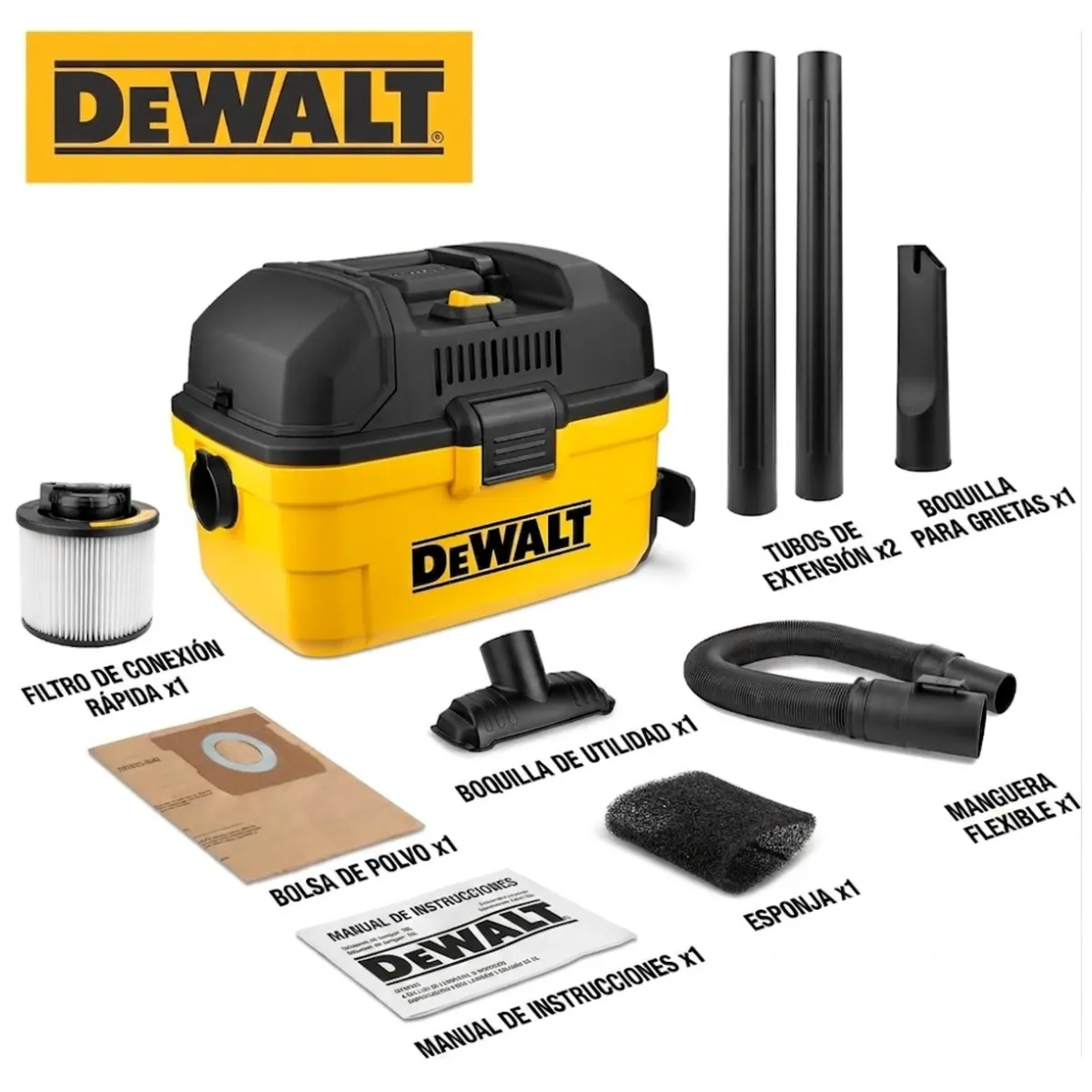 DEWALT - Aspiradora y sopladora de polvo y liquido15 litros TOOLBOX DEWALT