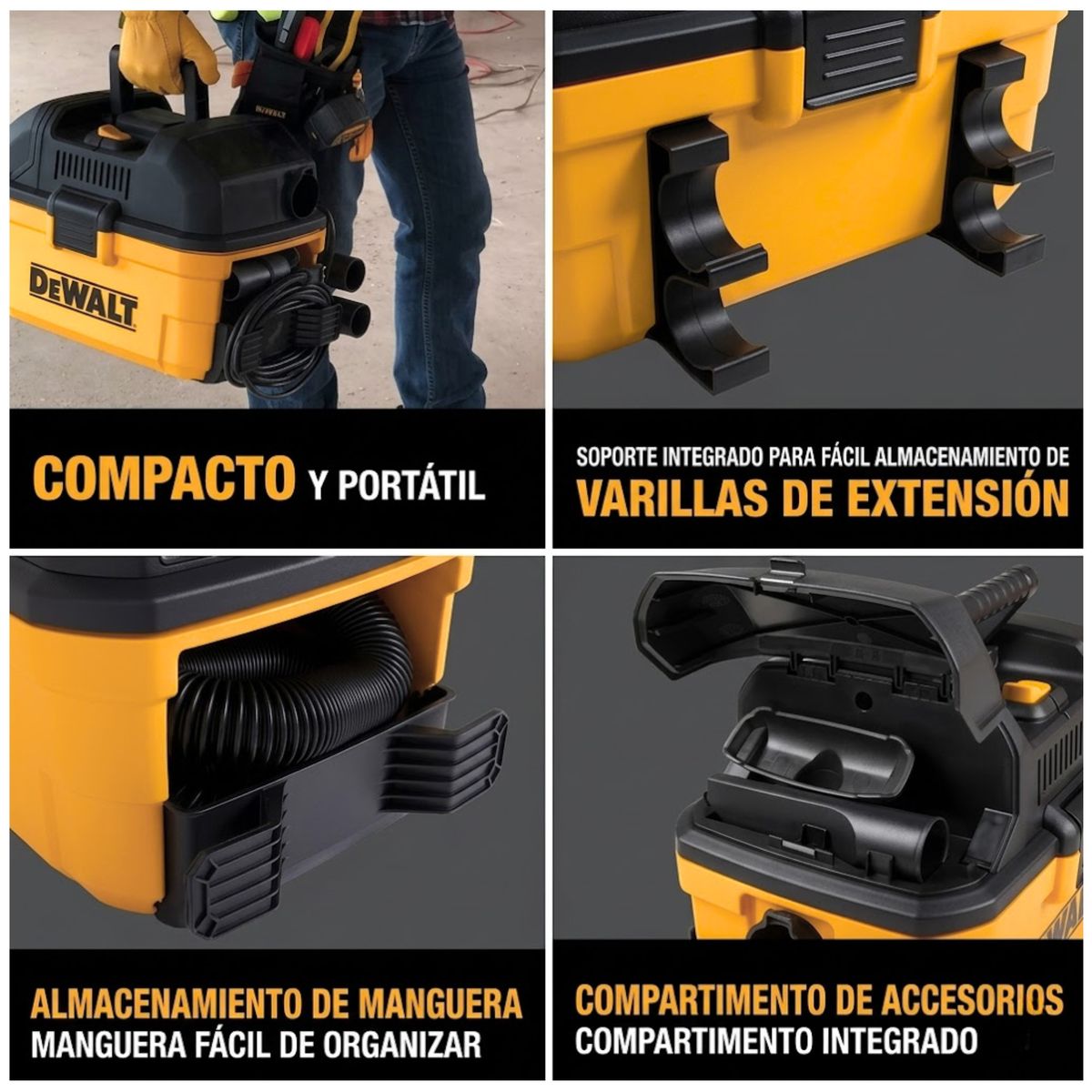DEWALT - Aspiradora y sopladora de polvo y liquido15 litros TOOLBOX DEWALT