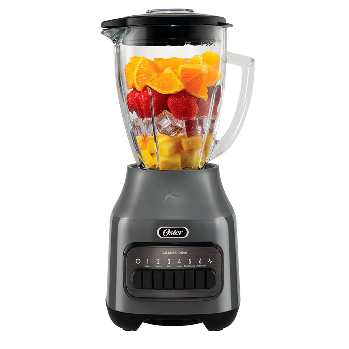 OSTER - Licuadora 1.5L Oster con 6 Velocidades BLSTPEG-GPB Gris