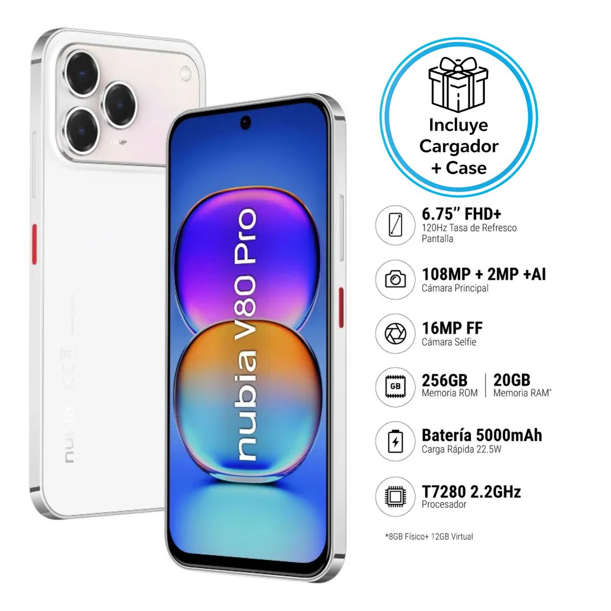 ZTE - ZTE Nubia V80 Pro 8RAM 256GB Blanco