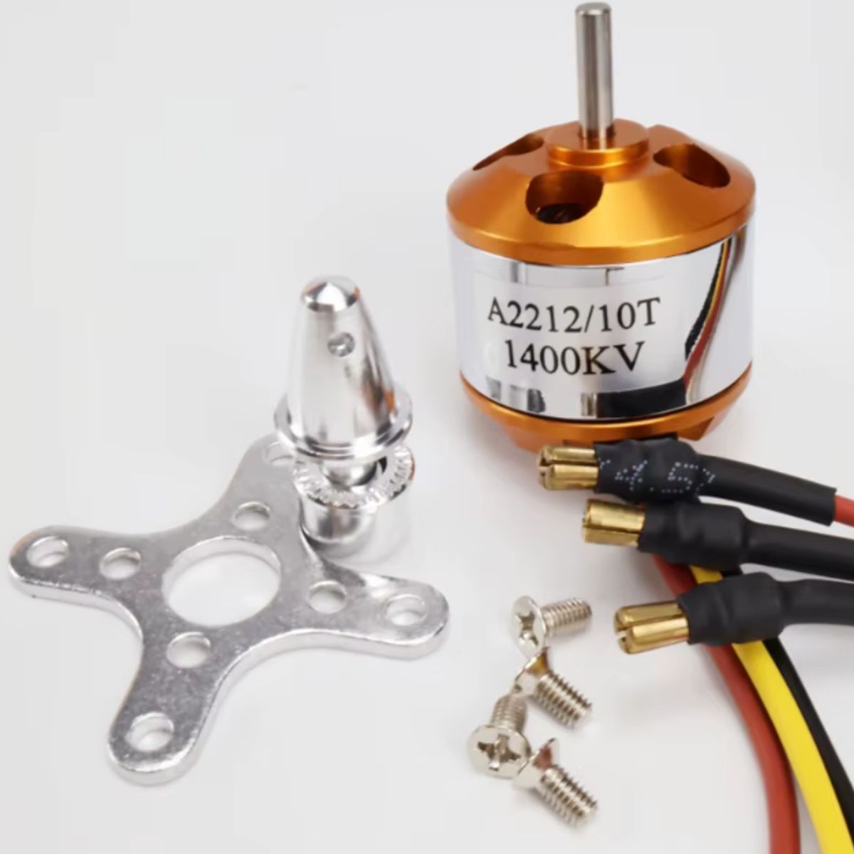 GENERICO - Motor Brushless  A2212 1400KV 10T para Drone y Avión RC + Accesorios