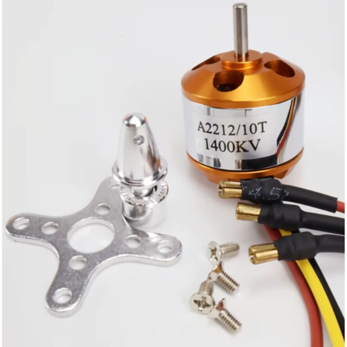 GENERICO - Motor Brushless  A2212 1400KV 10T para Drone y Avión RC + Accesorios