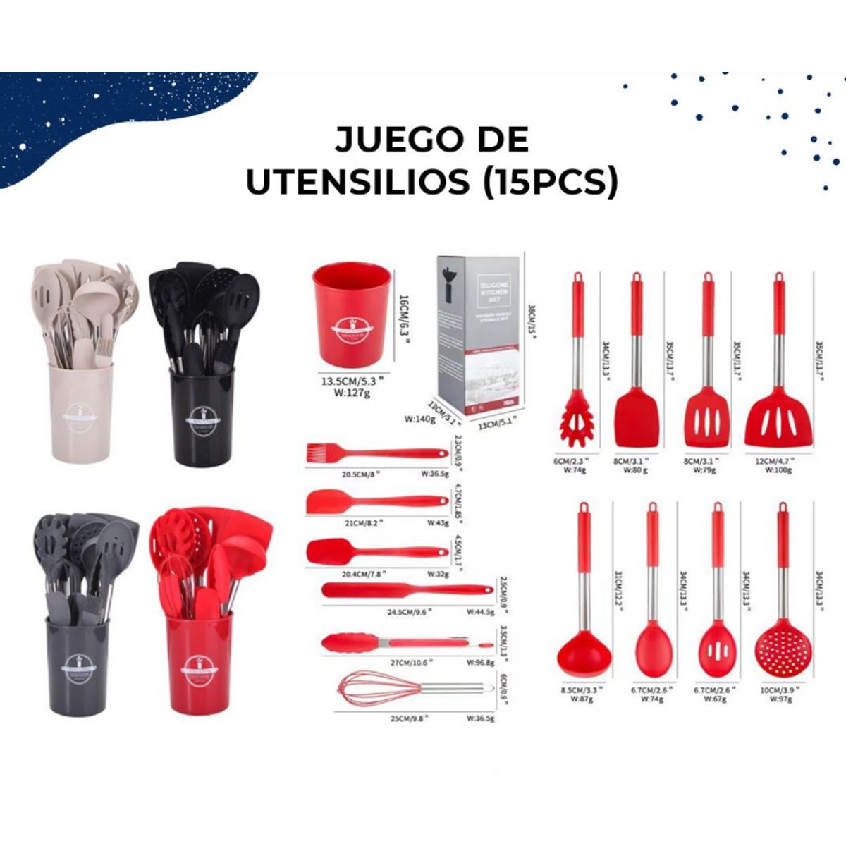 GENERICO - JUEGO DE UTENSILIOS DE COCINA