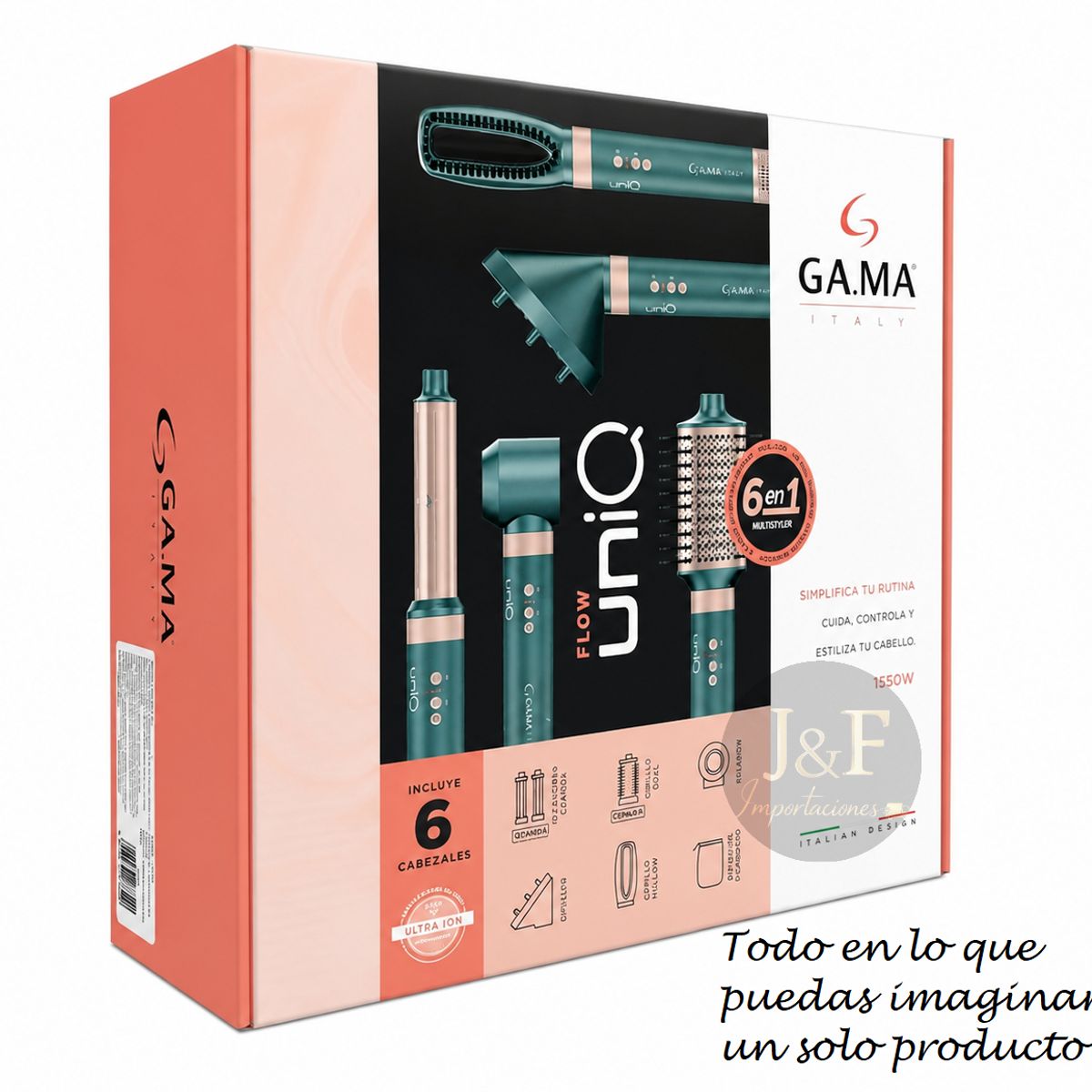Gama - Cepillo Secador Gama Multistyler UniQ Flow 6 en 1