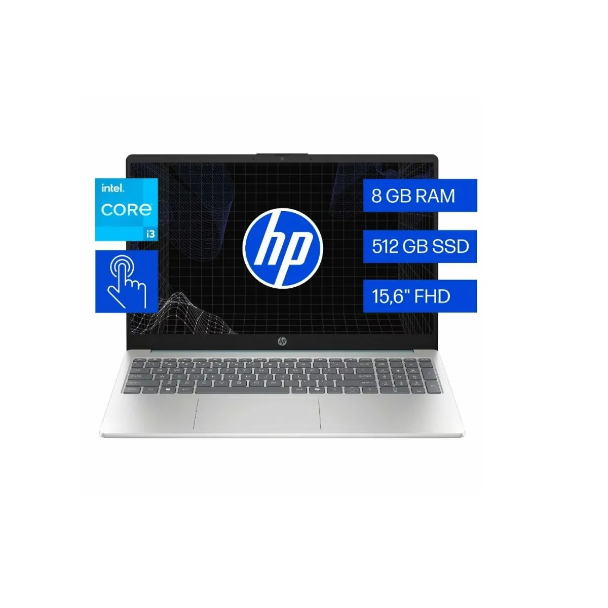 HP - HP 15-FD0131LA INTEL CORE I3-N305 8GB 512GB SSD 15.6 FHD TACTIL WIN 11