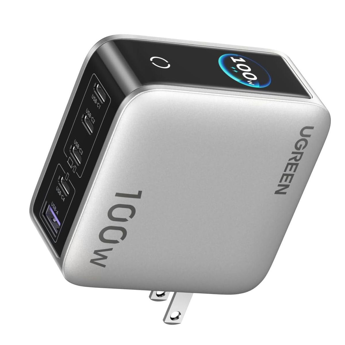 UGREEN - Cargador Ugreen 5-Port GaN Fast Charger 100W Smart Display X773  65619B