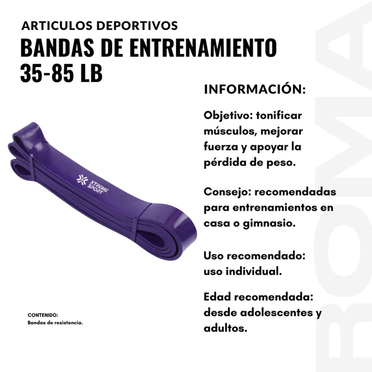 GENERICO - BANDAS DE ENTRENAMIENTO 35-85 LIBRAS