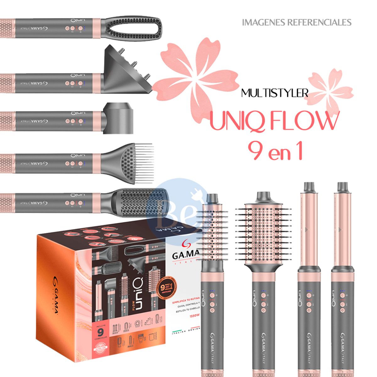 Gama - Cepillo Secador Multistyler Gama UniQ Flow 9 en 1 - HDCBR0000000668