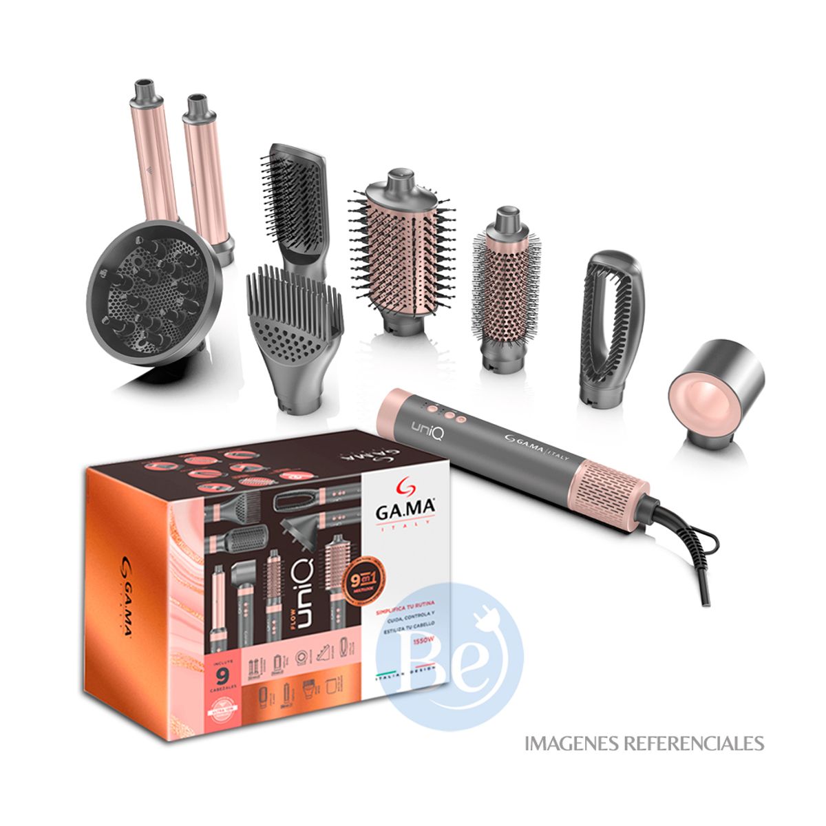 Gama - Cepillo Secador Multistyler Gama UniQ Flow 9 en 1 - HDCBR0000000668