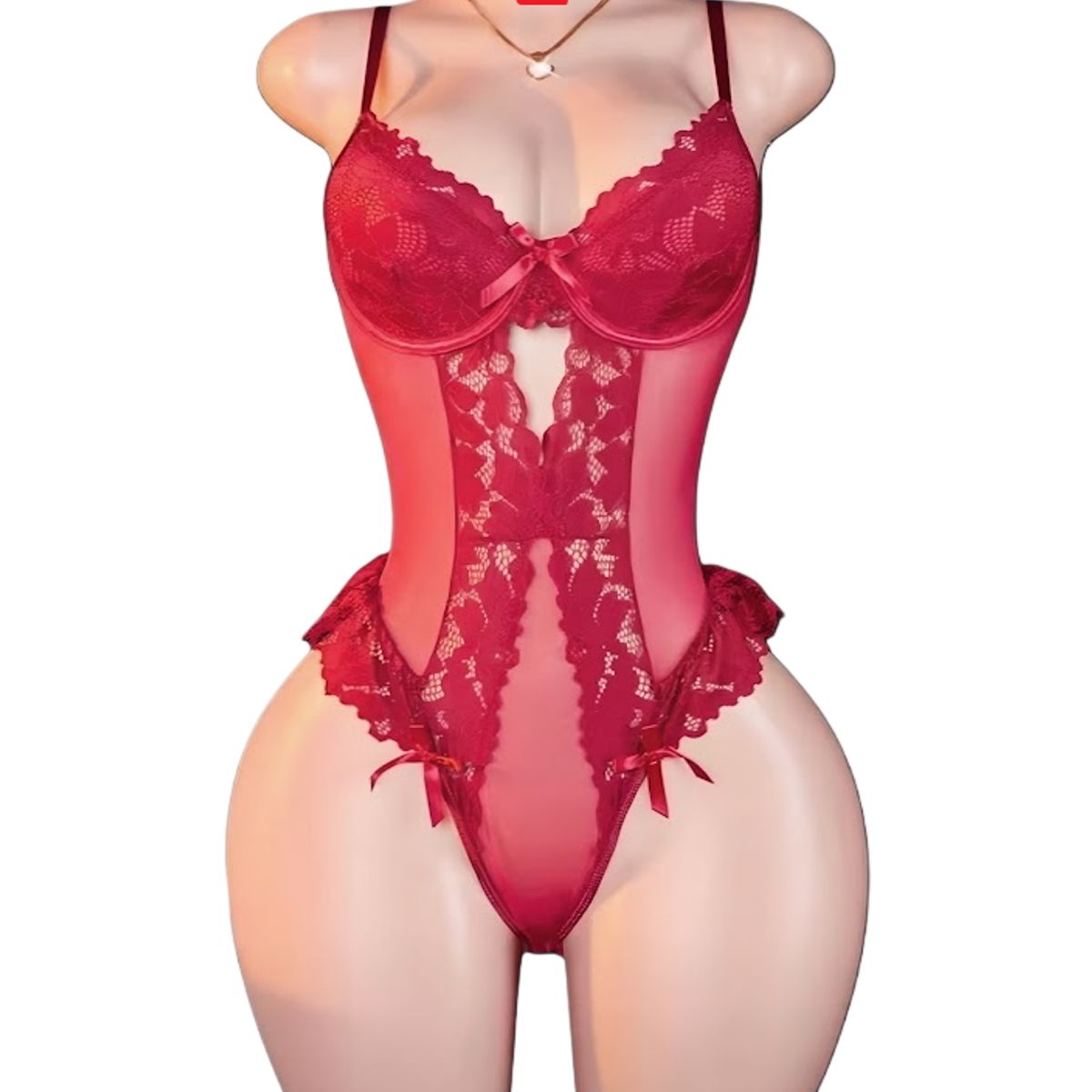 GENERICO - BODY LENCERIA SEXY DE ENCAJE VINO