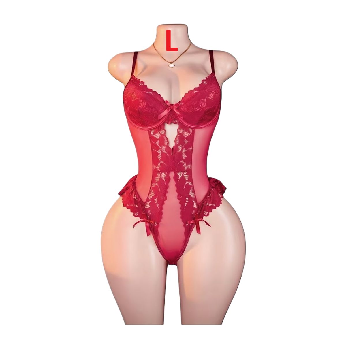 GENERICO - BODY LENCERIA SEXY DE ENCAJE VINO