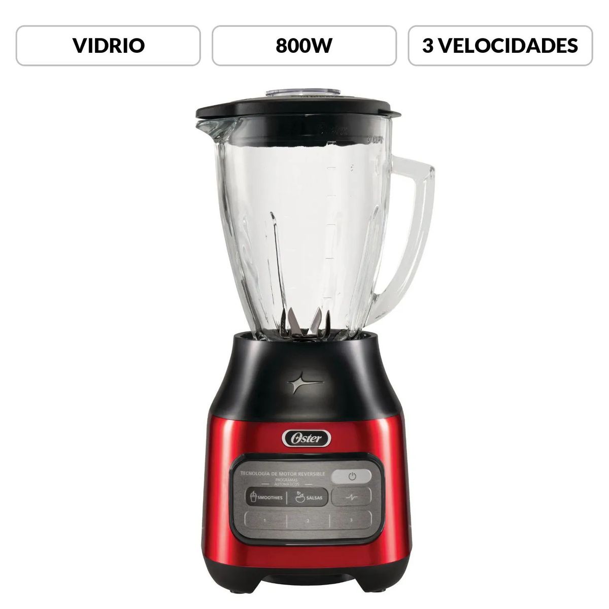 OSTER - Licuadora Oster 6 Velocidades 1.5L Roja BLSTPEG-CPB