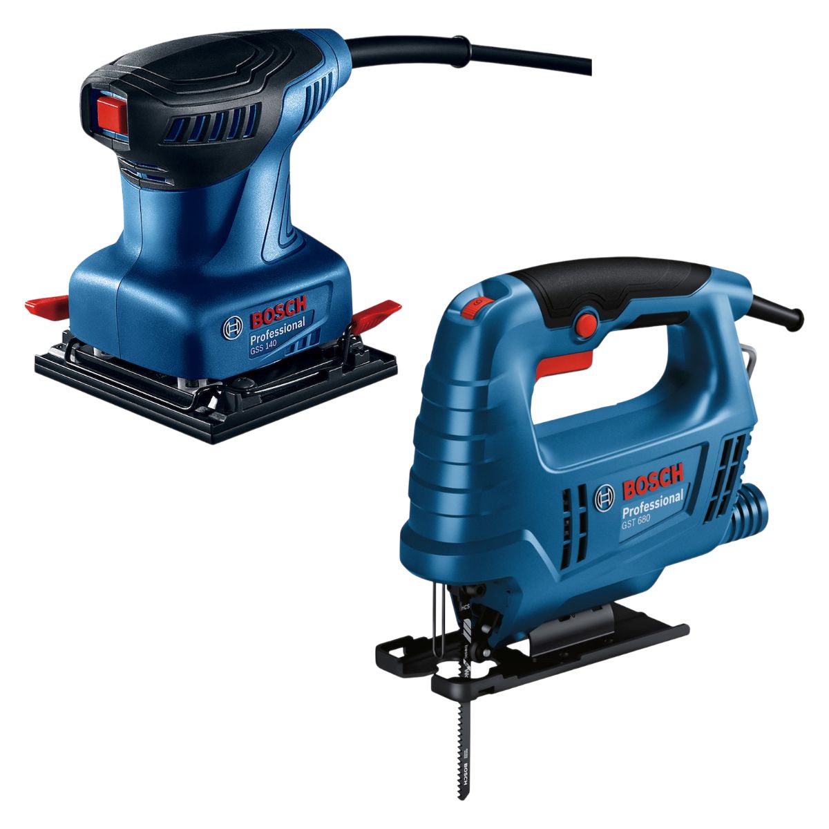BOSCH - Sierra Caladora Bosch GST 650 + Lijadora Orbital GSS 140 220W Profesional