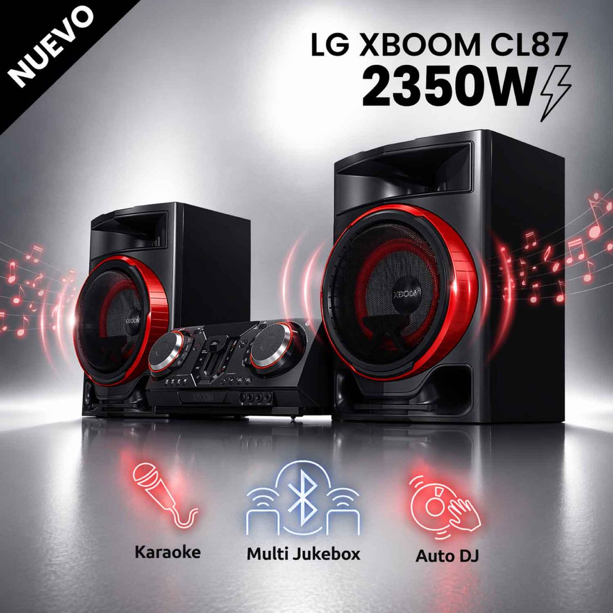LG - Minicomponente LG XBOOM CL87 2350W Bluetooth Karaoke Star