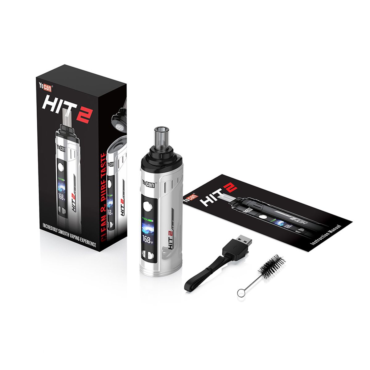 GENERICO - Yocan Hit 2 Kit Vape 1800mAh Batería con horno de convección de cerámica - DISEÑO: BLACK