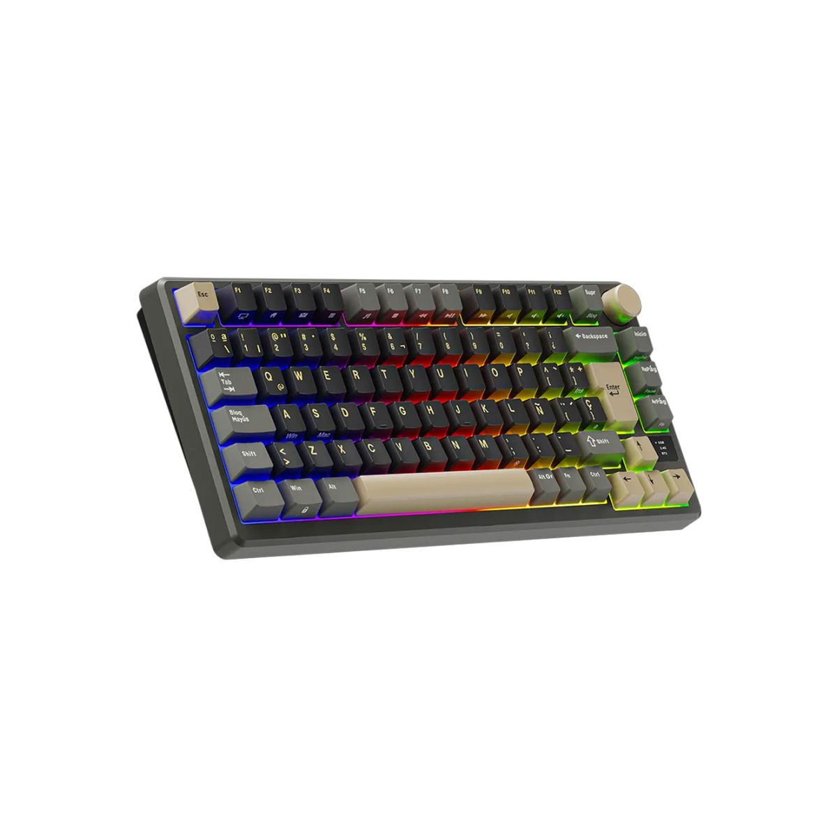 ROYAL KLUDGE - Teclado Gamer Royal Kludge RK M75 Inalámbrico SP Phantom K Switch Silver