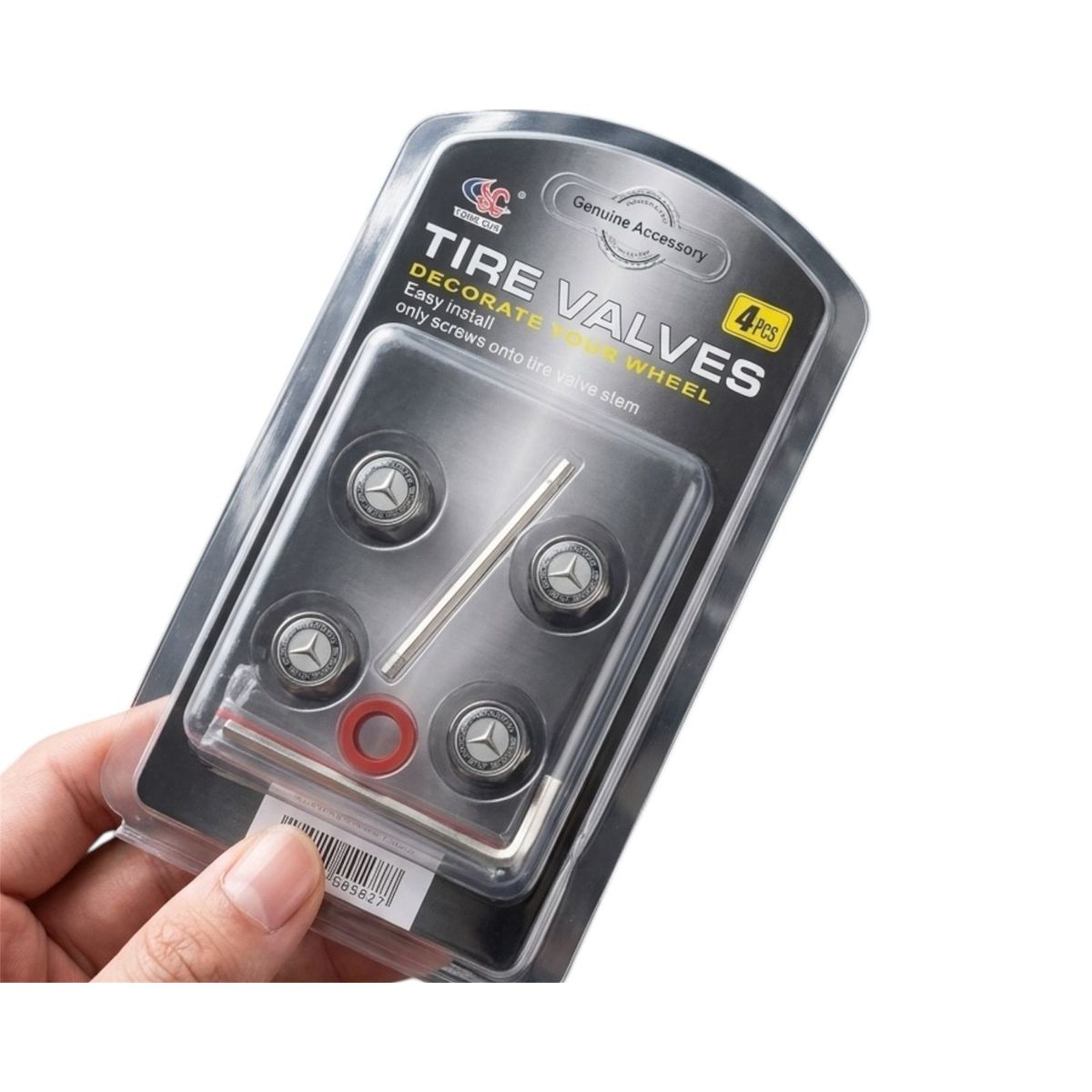 GENERICO - Tapas de pitón neumático Mercedes Benz  – Set x4 con Llave