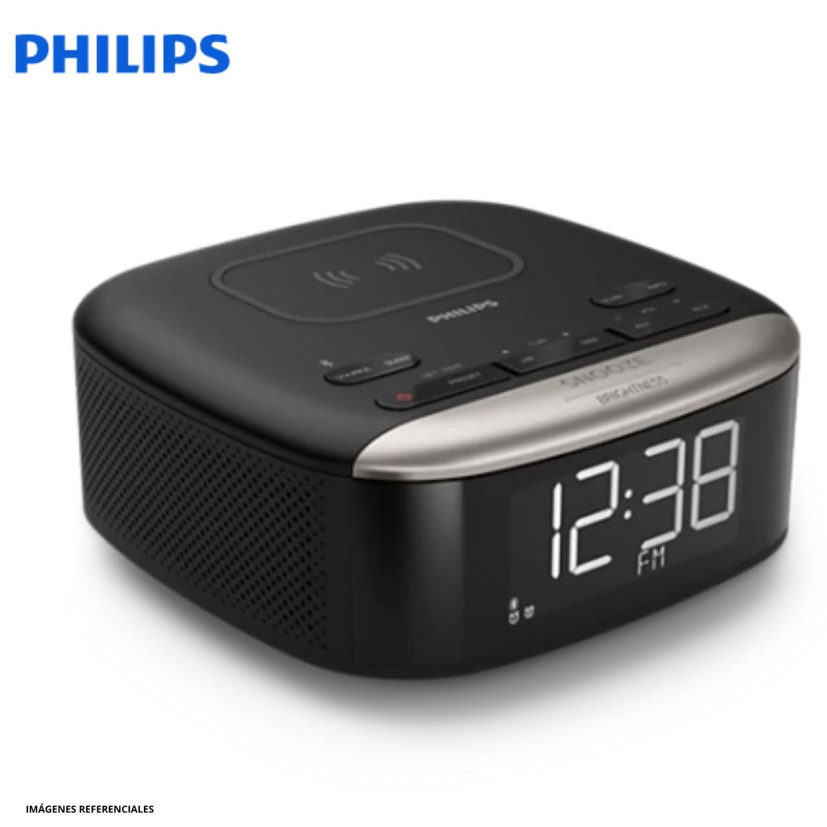 PHILIPS - Radio Reloj Bluetoth PHILIPS TAR7606 con Alarma y Powerbank Inalámbrico