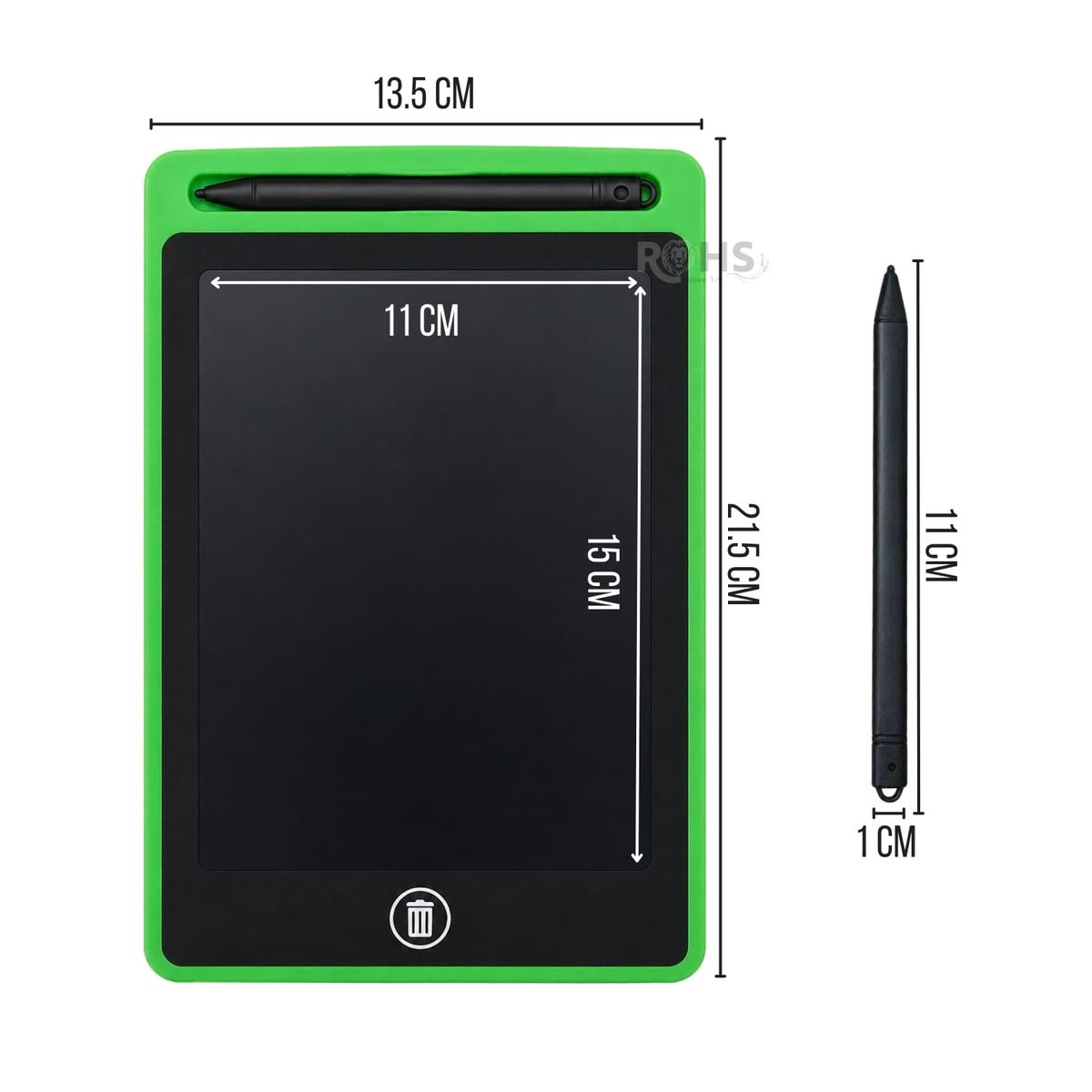 OEM - Tablet LCD Verde 8.5 Para Dibujar Niños Pizarra Digital Reutilizable Con Lápiz Escritura Sin Papel