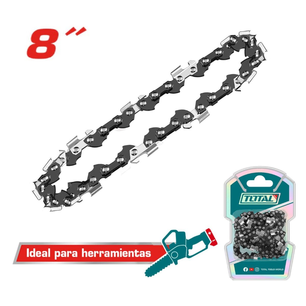 CADENA  REPUESTO PARA SIERRA 8 PULGADAS – TGTSC50818, marca Total Tools - Foto Principal