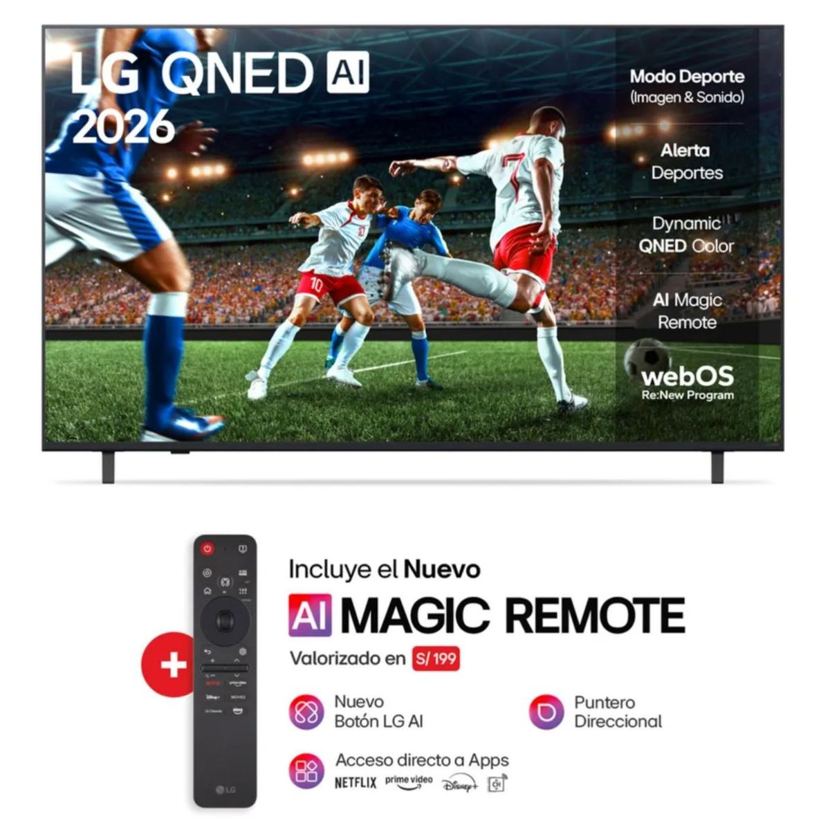 LG - Televisor Smart TV LG 65'' QNED UHD 4K ThinQ AI 65QNED73ASA 2025