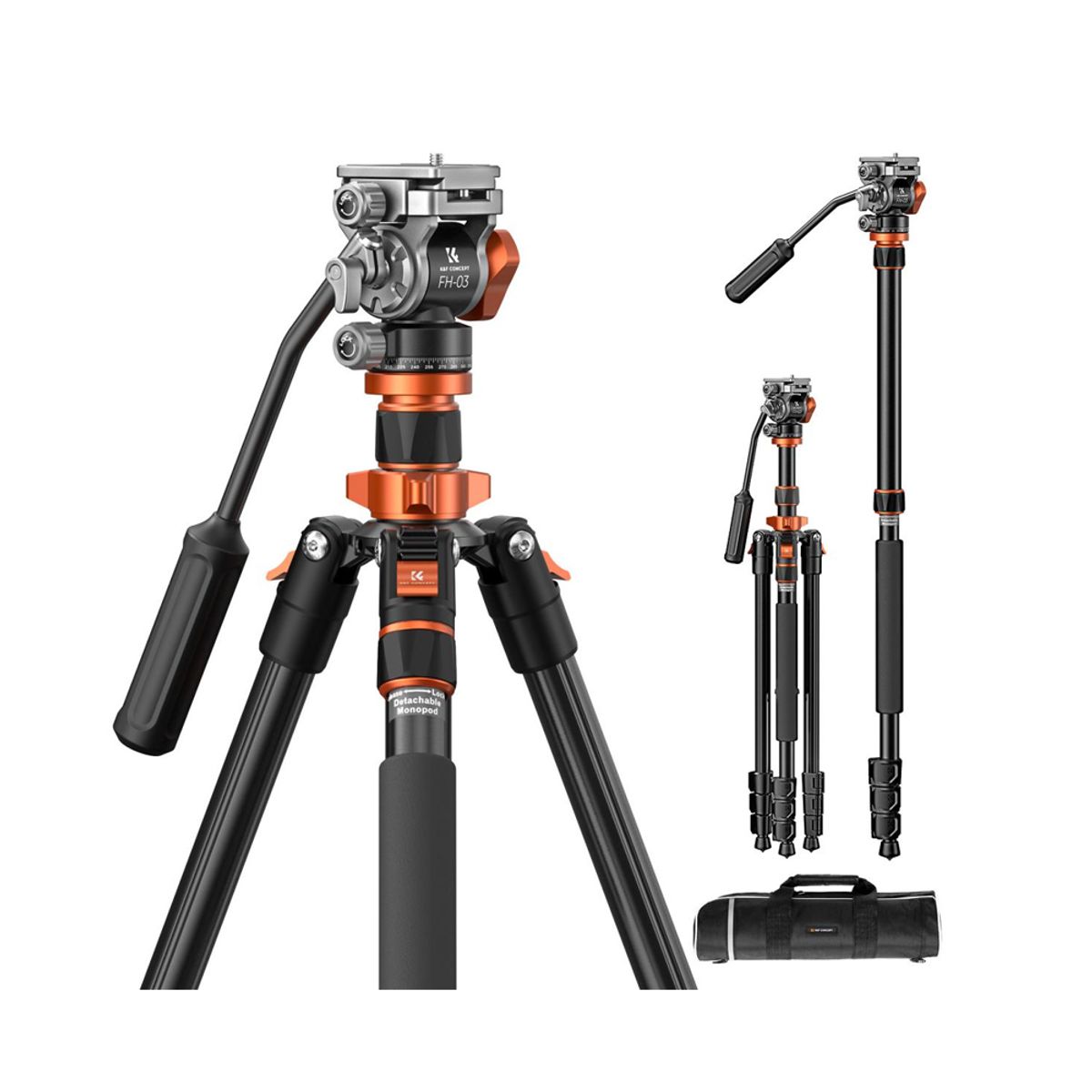 K&F CONCEPT - Tripode K&F CONCEPT KF09.136 - K234A7+FH3